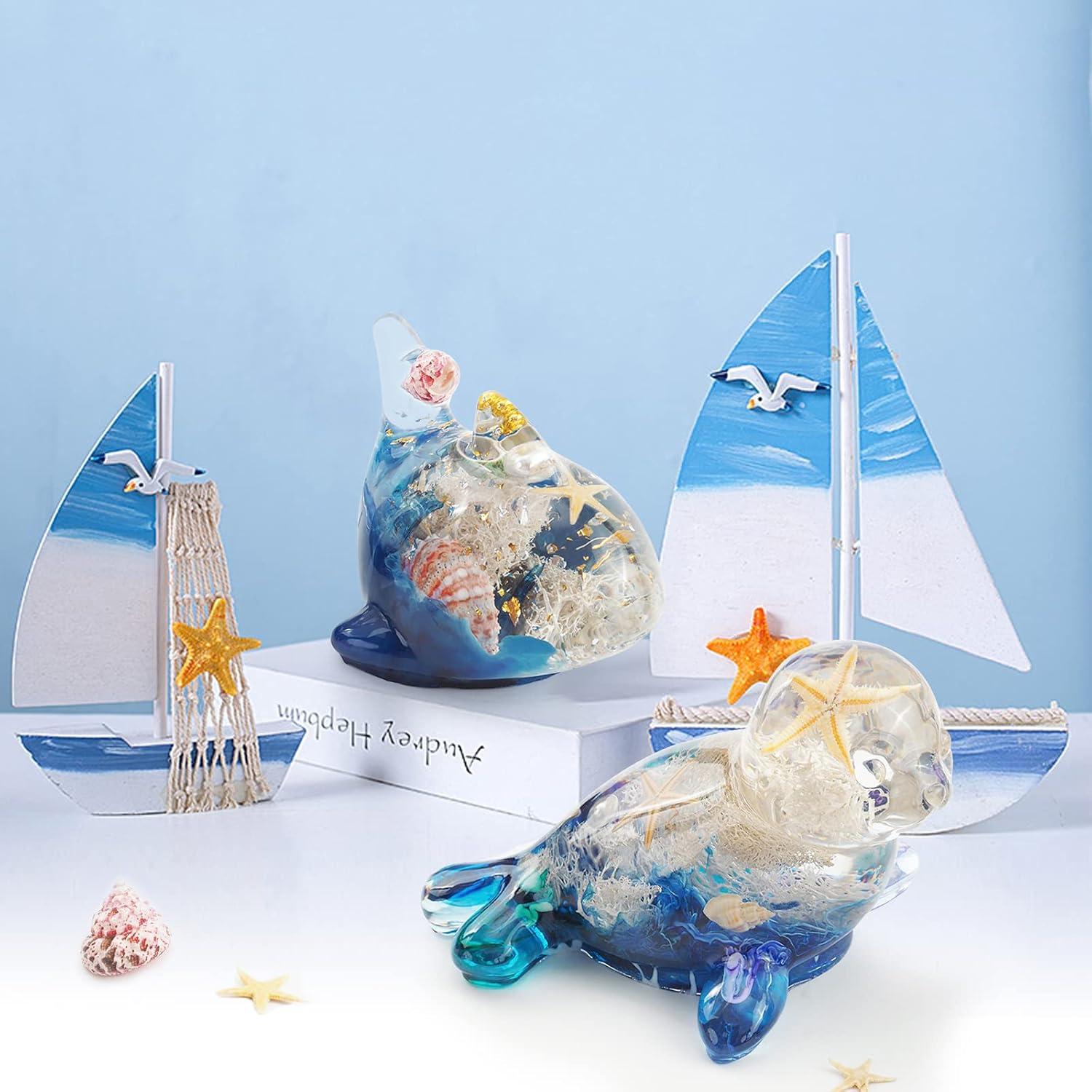 Moldes de Silicona 3D Voaesdk Delfín y Foca - 2 Piezas