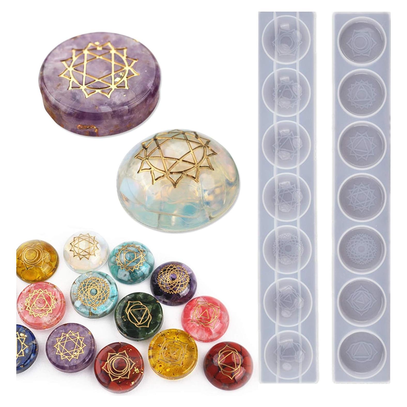 Moldes de Resina Silicona Wehous 7 Piedras Chakra DIY