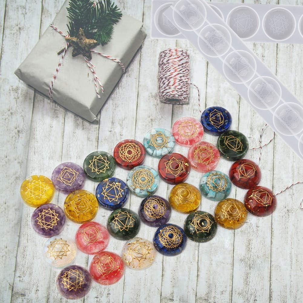 Moldes de Resina Silicona Wehous 7 Piedras Chakra DIY