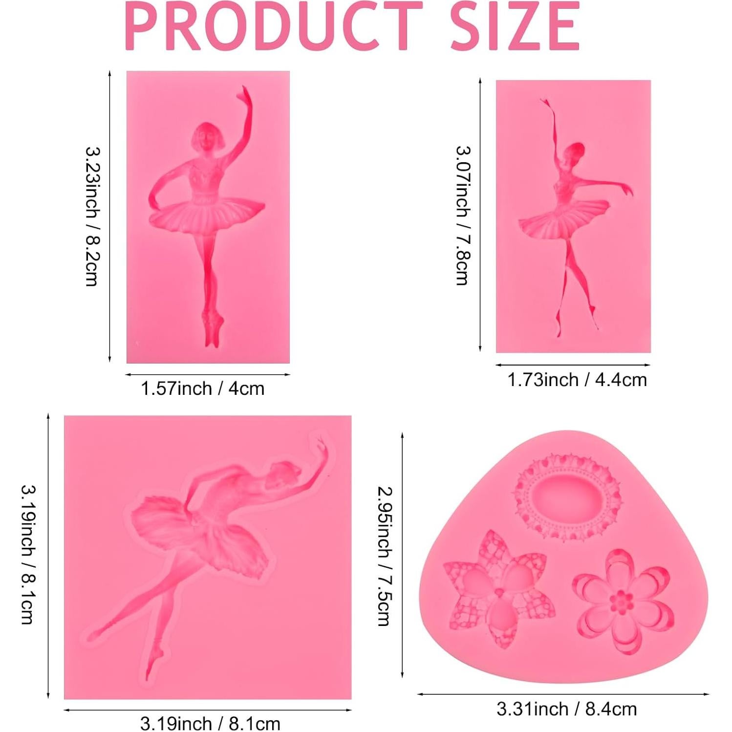 Juego de Moldes de Silicona Rosa NM para Repostería - 4 Piezas