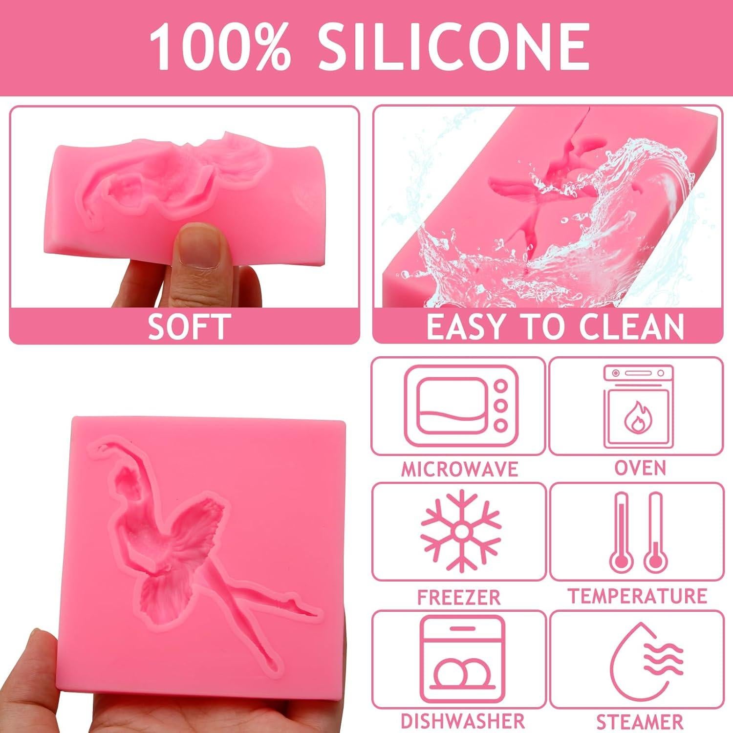 Juego de Moldes de Silicona Rosa NM para Repostería - 4 Piezas