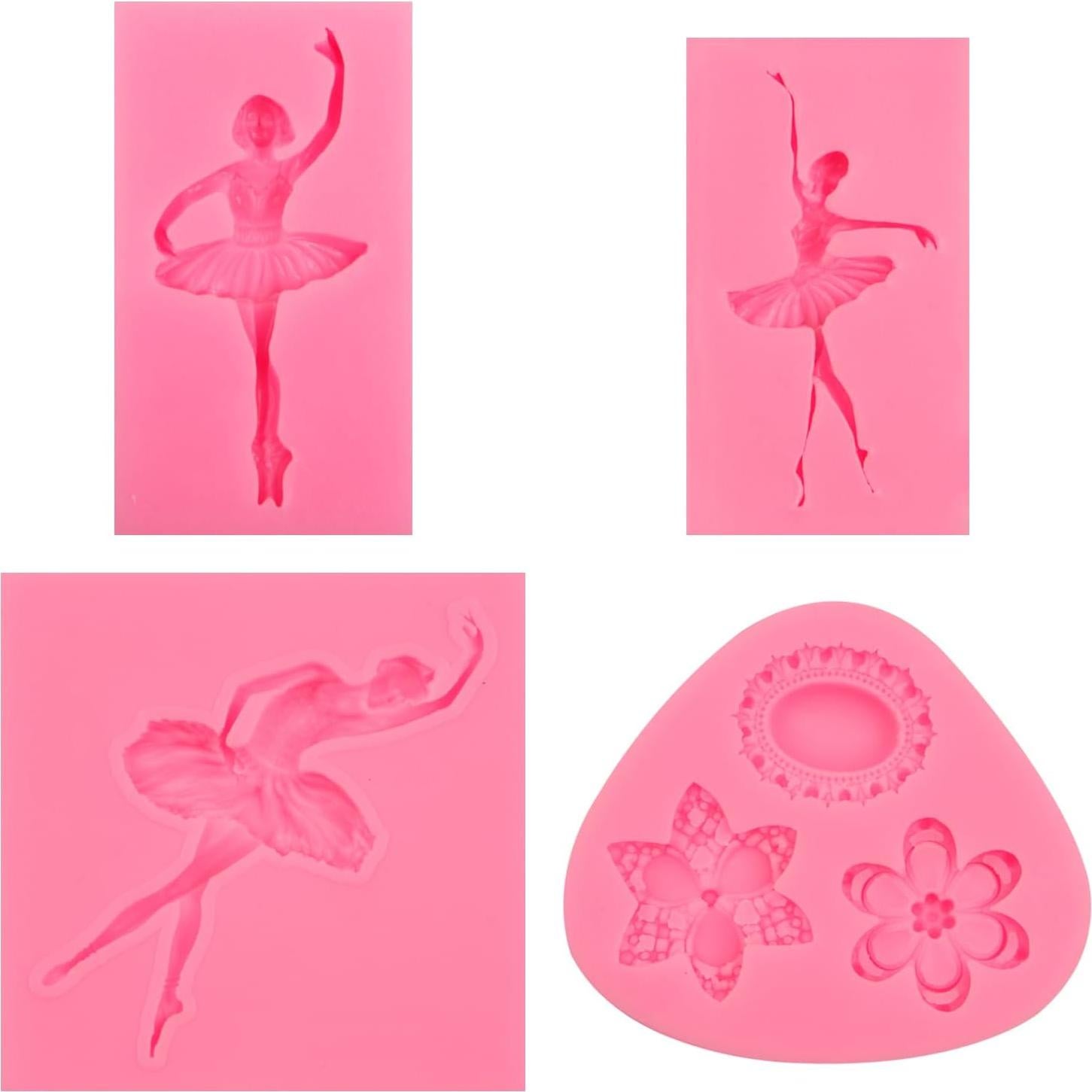 Juego de Moldes de Silicona Rosa NM para Repostería - 4 Piezas