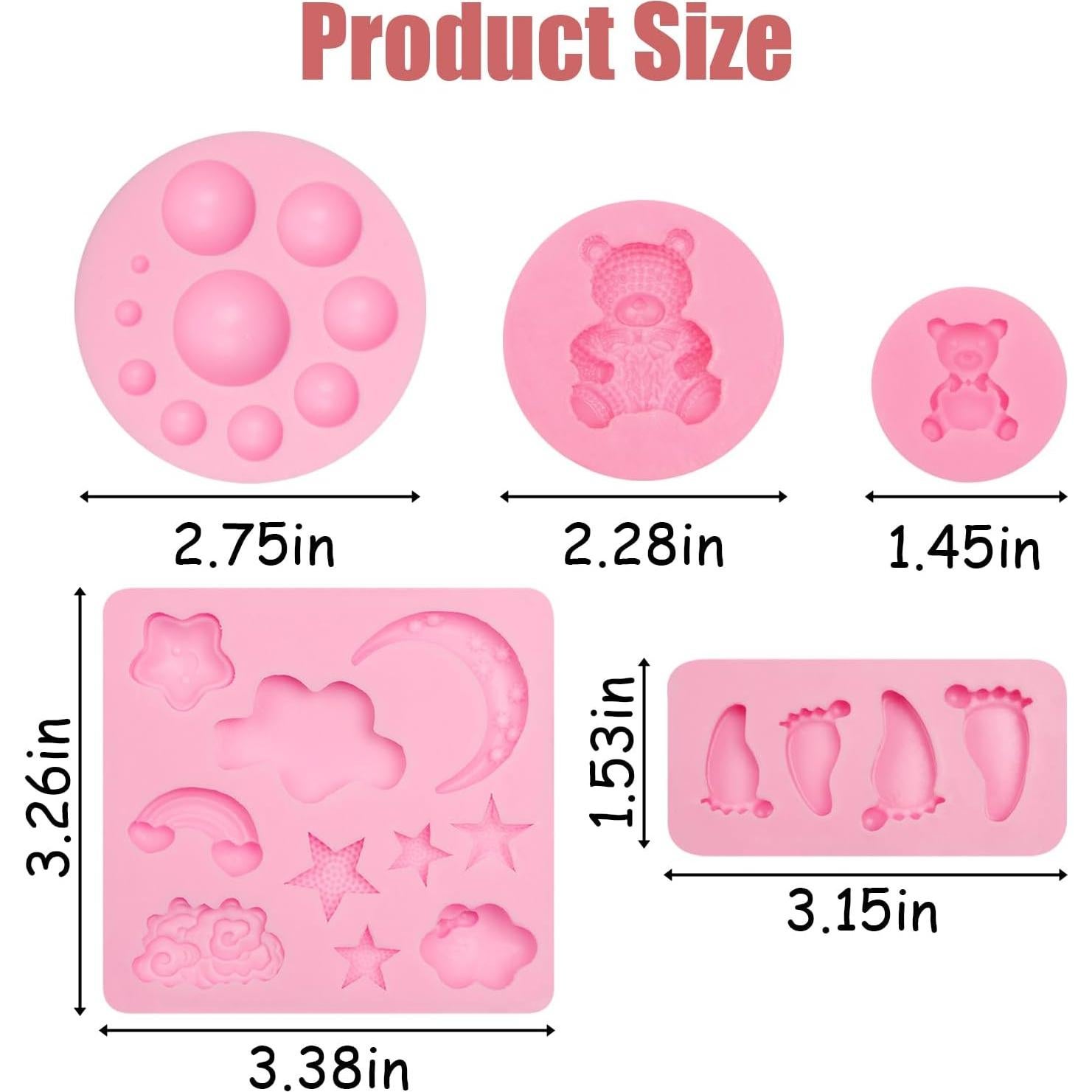 Moldes de Silicona para Fondant y Chocolate YWZBOMOLDRM - 5 Pcs
