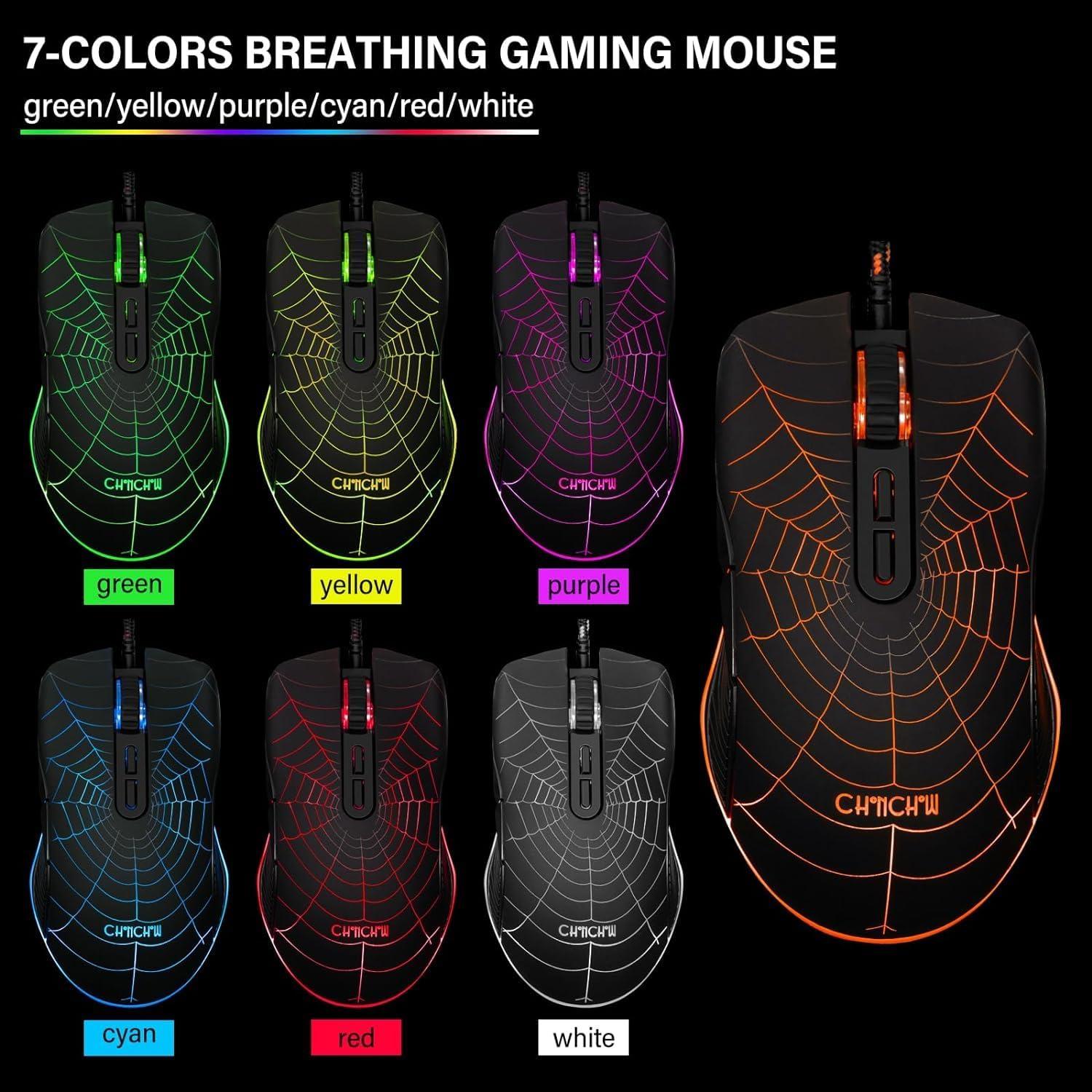 Combo Teclado Gaming CHONCHOW RGB + Ratón + Auriculares