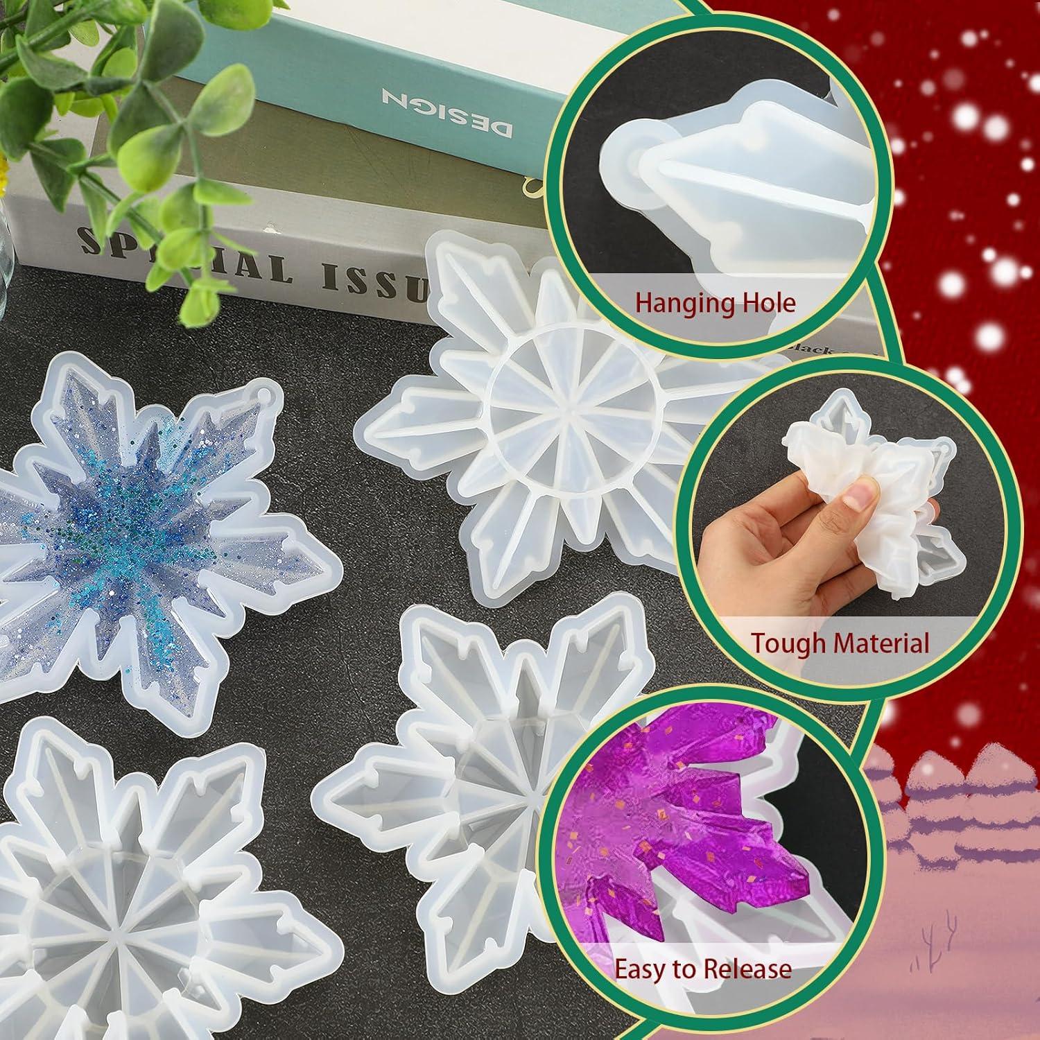 Moldes de Resina de Copo de Nieve FEBSNOW - 7 Pcs 3D