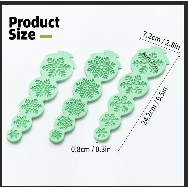 Moldes de Silicona KALAIEN Copo de Nieve 3 Pcs Grado Alimenticio