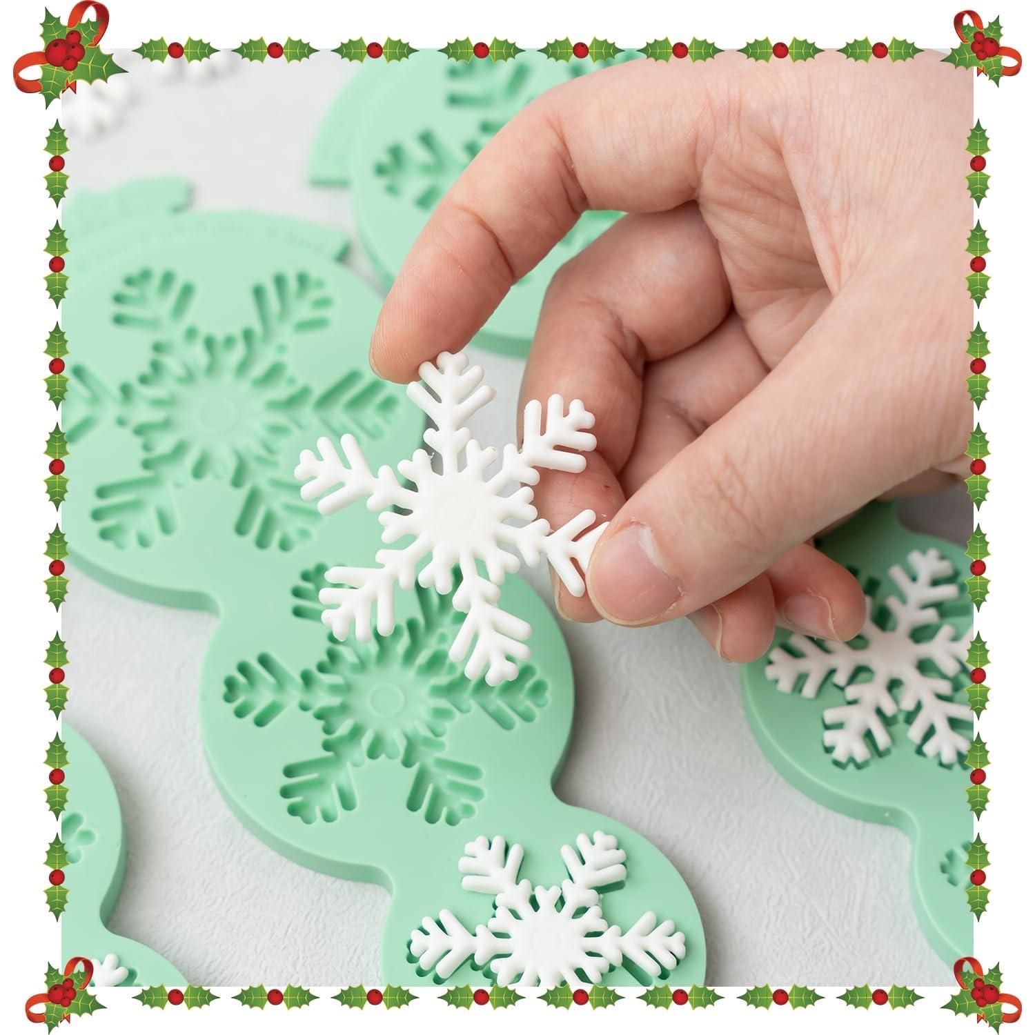 Moldes de Silicona KALAIEN Copo de Nieve 3 Pcs Grado Alimenticio