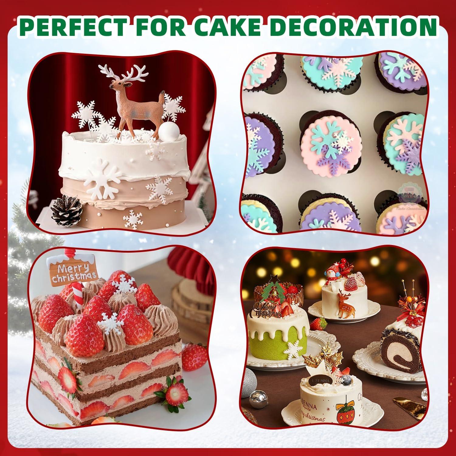 Moldes de Silicona KALAIEN Copo de Nieve 3 Pcs Grado Alimenticio