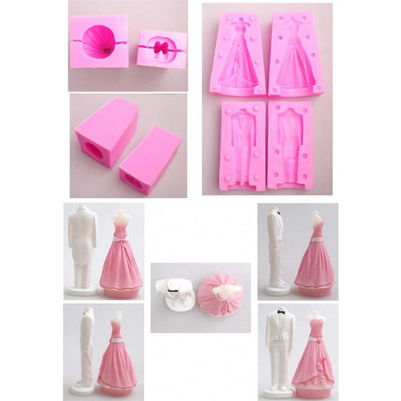 Juego de Moldes de Silicona 3D Novio y Novia MoldFun