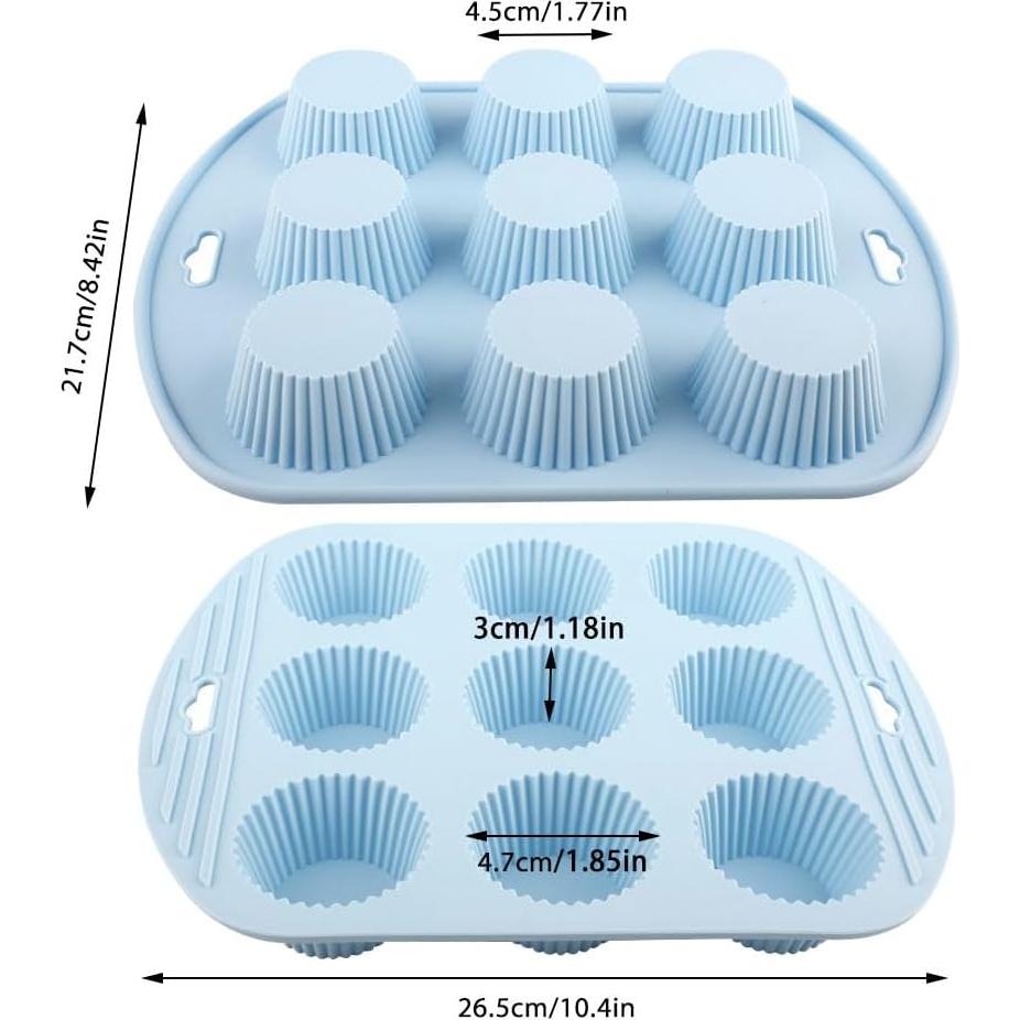 Moldes de Silicona para Muffins Velicber - 4 Piezas Antiadhesivos