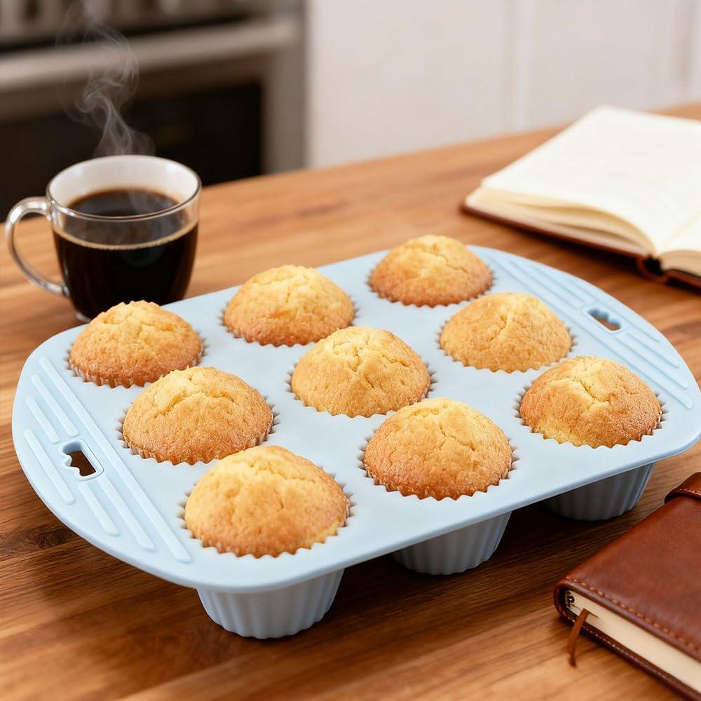 Moldes de Silicona para Muffins Velicber - 4 Piezas Antiadhesivos