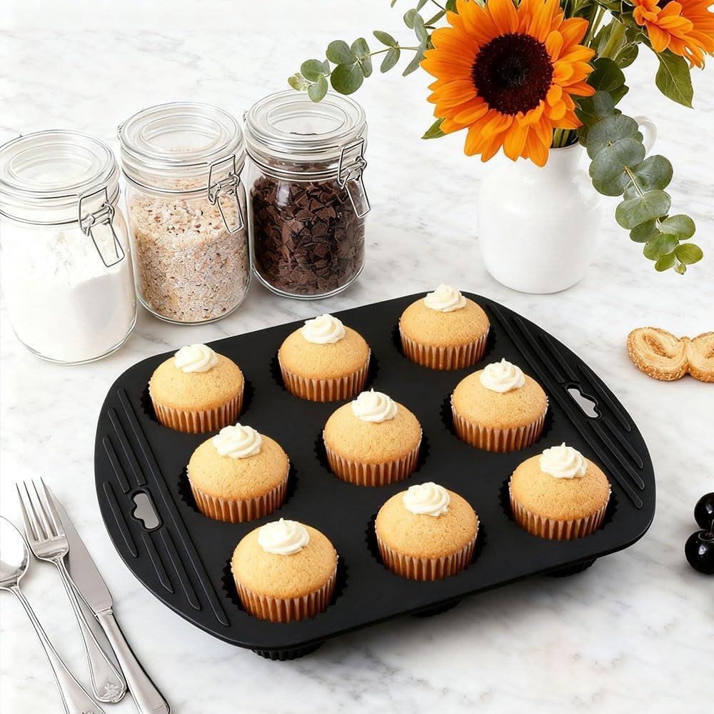 Moldes de Silicona para Muffins Velicber - 4 Piezas Antiadhesivos