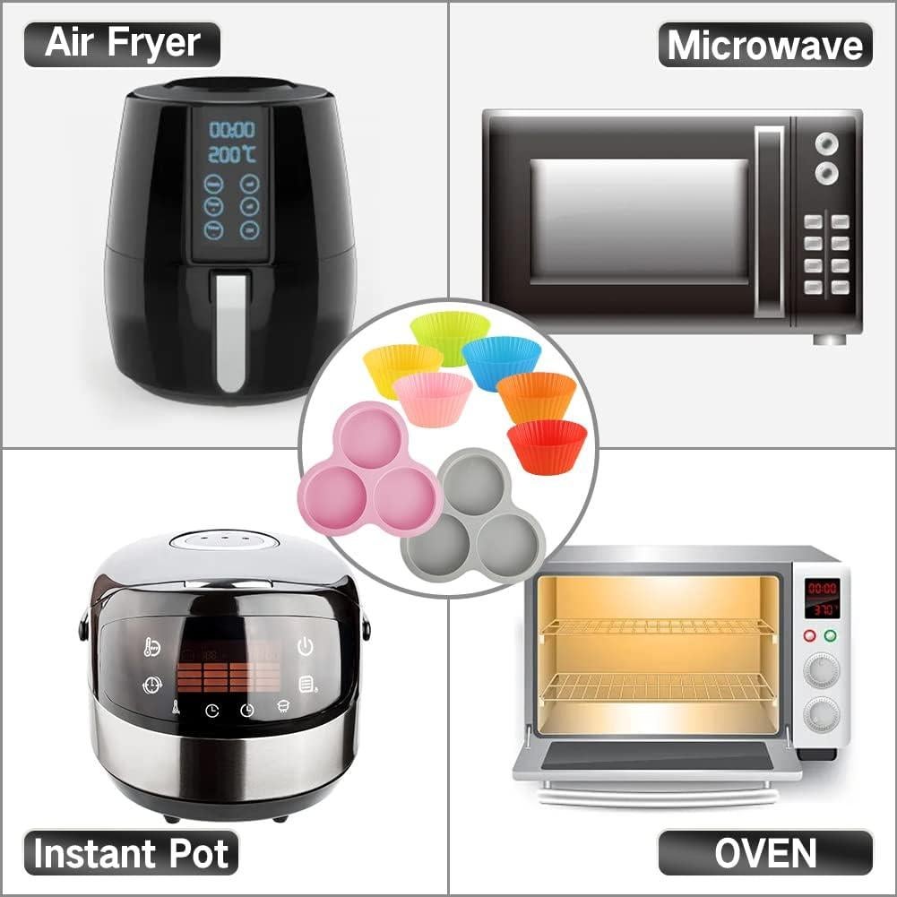 Sartén de Silicona Abnaok para Freidora de Aire 9" + 6 Tazas