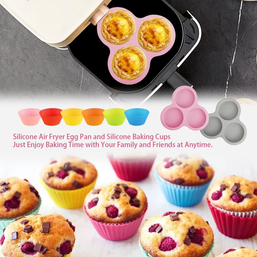 Sartén de Silicona Abnaok para Freidora de Aire 9" + 6 Tazas