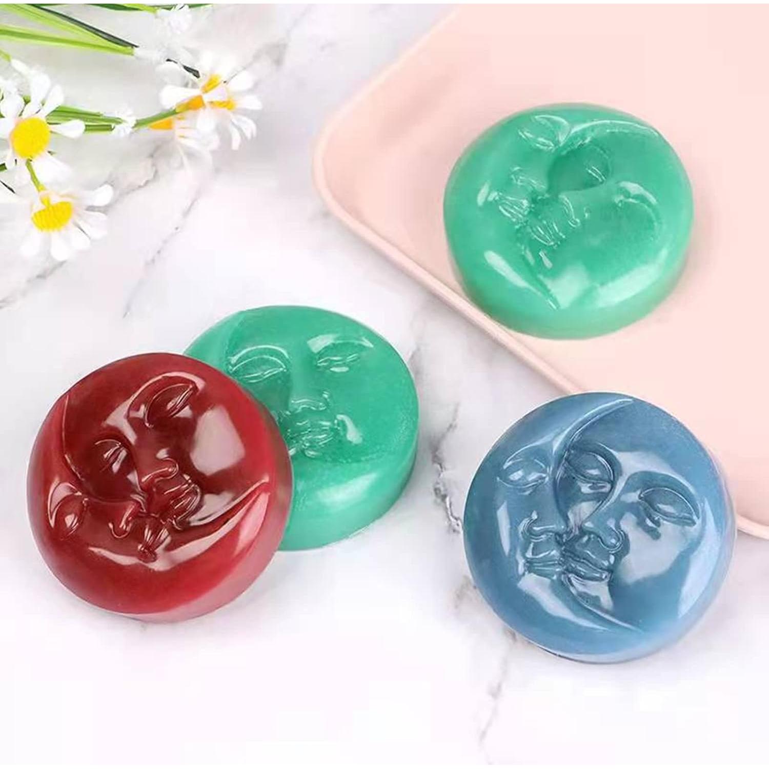 Moldes de Jabón de Silicona DD-life Sol y Luna 4 Cavidades