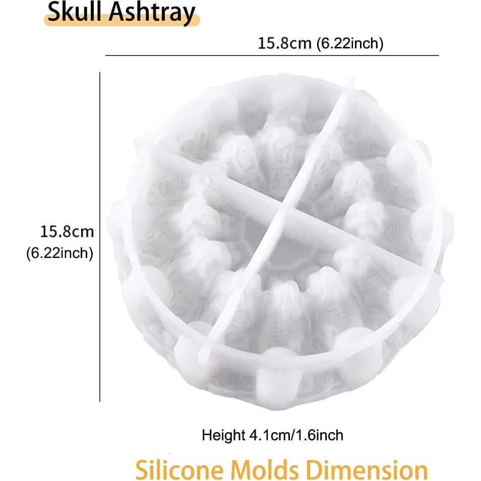 Molde de Silicona Calavera KyeeaDIY para Cenicero 15.8 cm