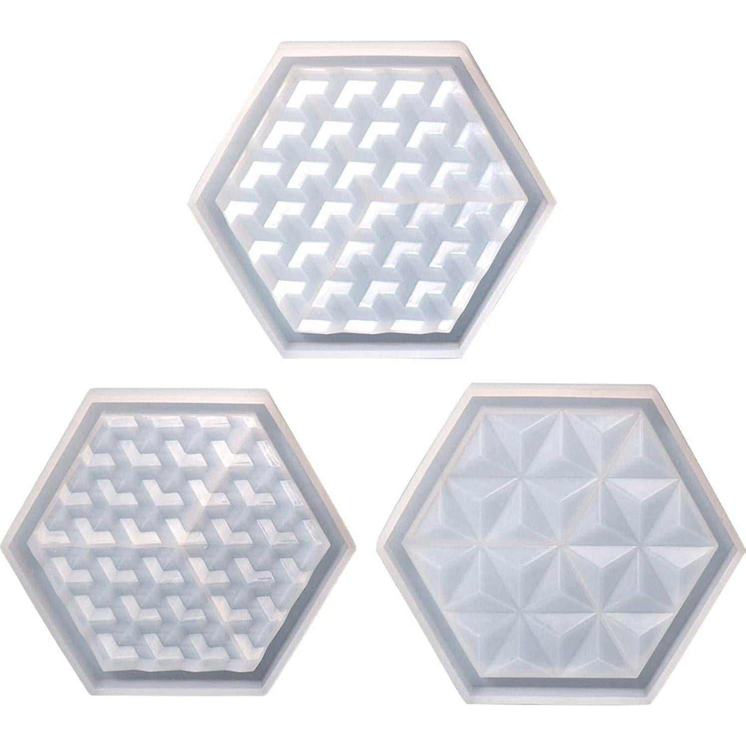 Moldes de Silicona Geométricos IOOOFU - 3 Piezas 105x122mm