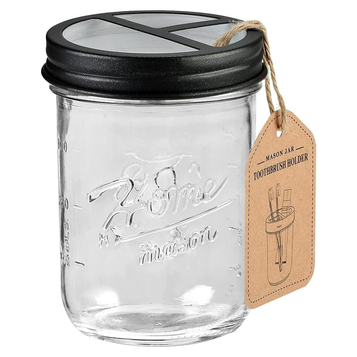 Soporte para Cepillos de Dientes SheeChung Negro Vidrio 3 Compartimentos