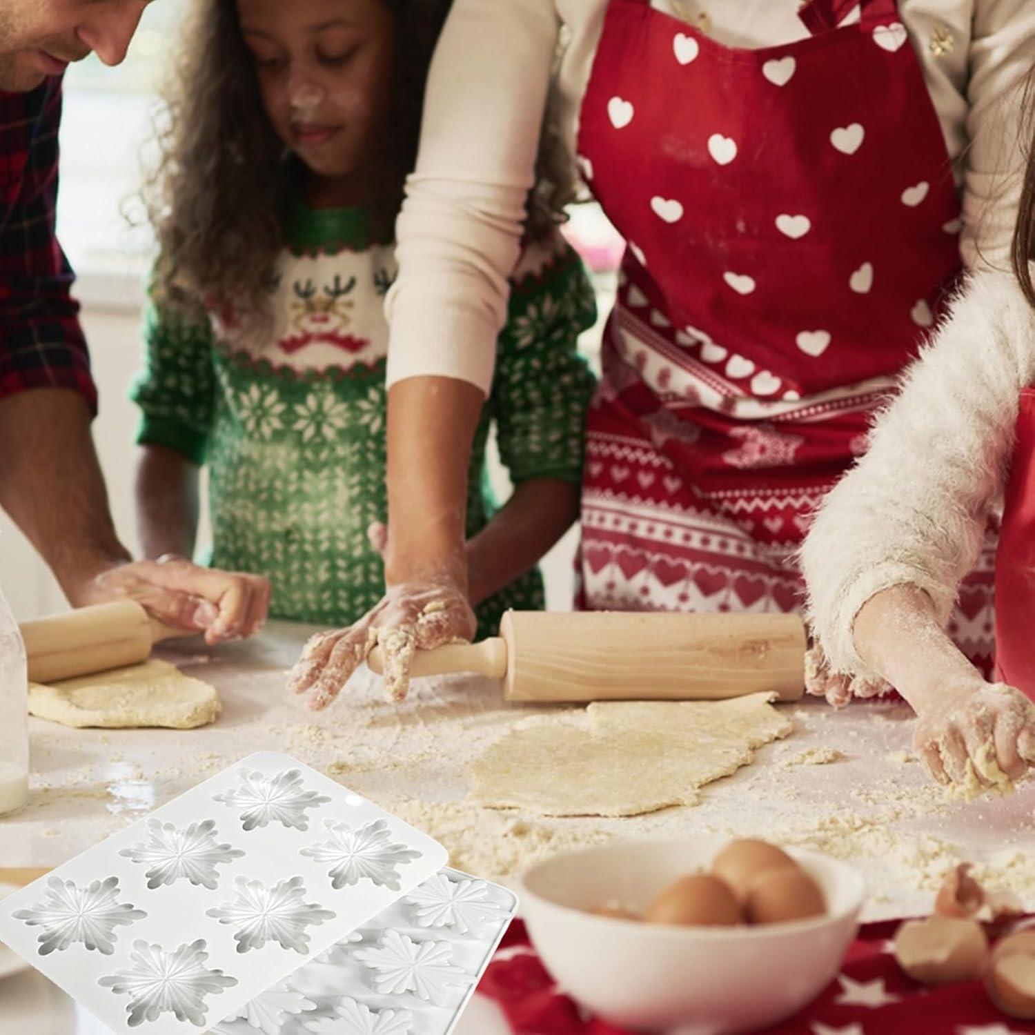 Molde de Silicona Copo de Nieve Navidad 3 Pcs mdgfge