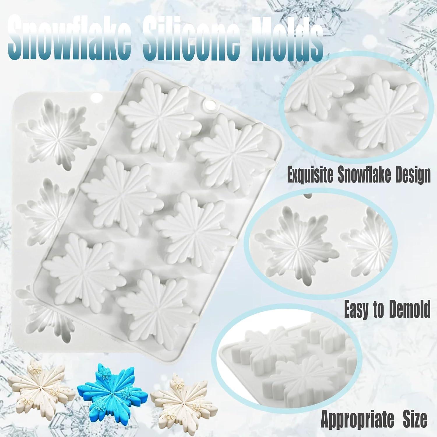 Molde de Silicona Copo de Nieve Navidad 3 Pcs mdgfge