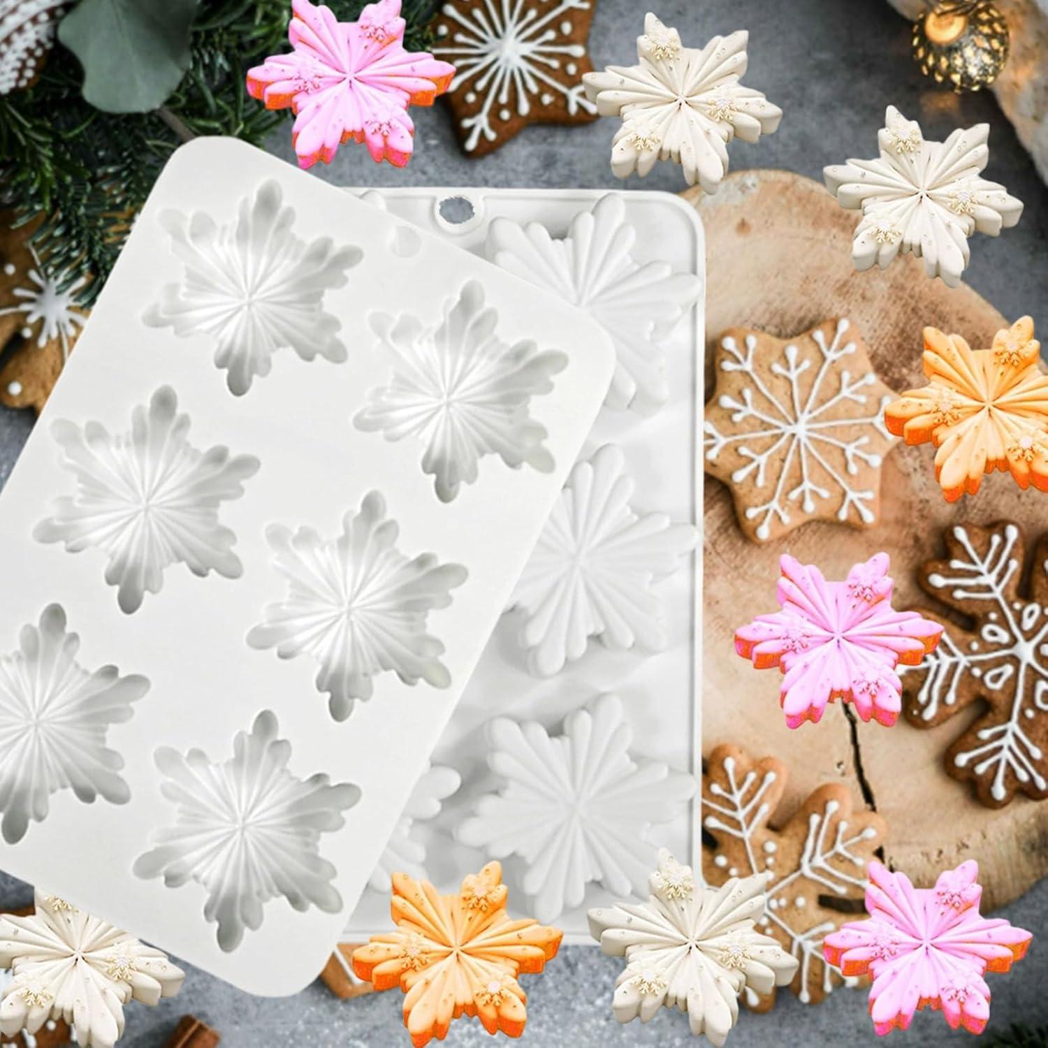 Molde de Silicona Copo de Nieve Navidad 3 Pcs mdgfge