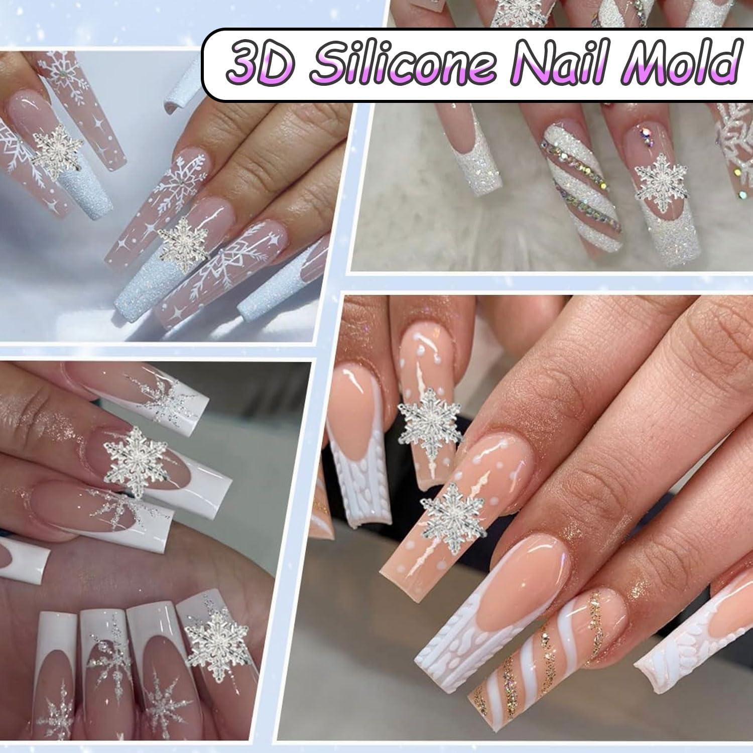 Moldes de Uñas de Silicona 3D Mtruil - Navidad Copo de Nieve