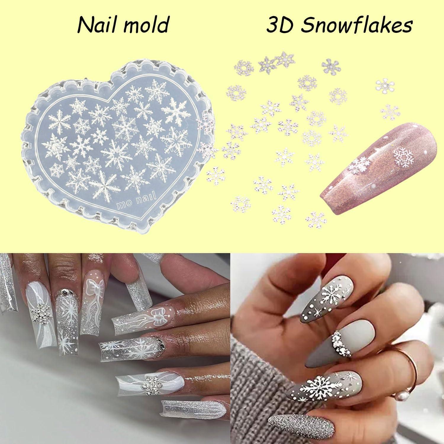 Moldes de Uñas de Silicona 3D Mtruil - Navidad Copo de Nieve