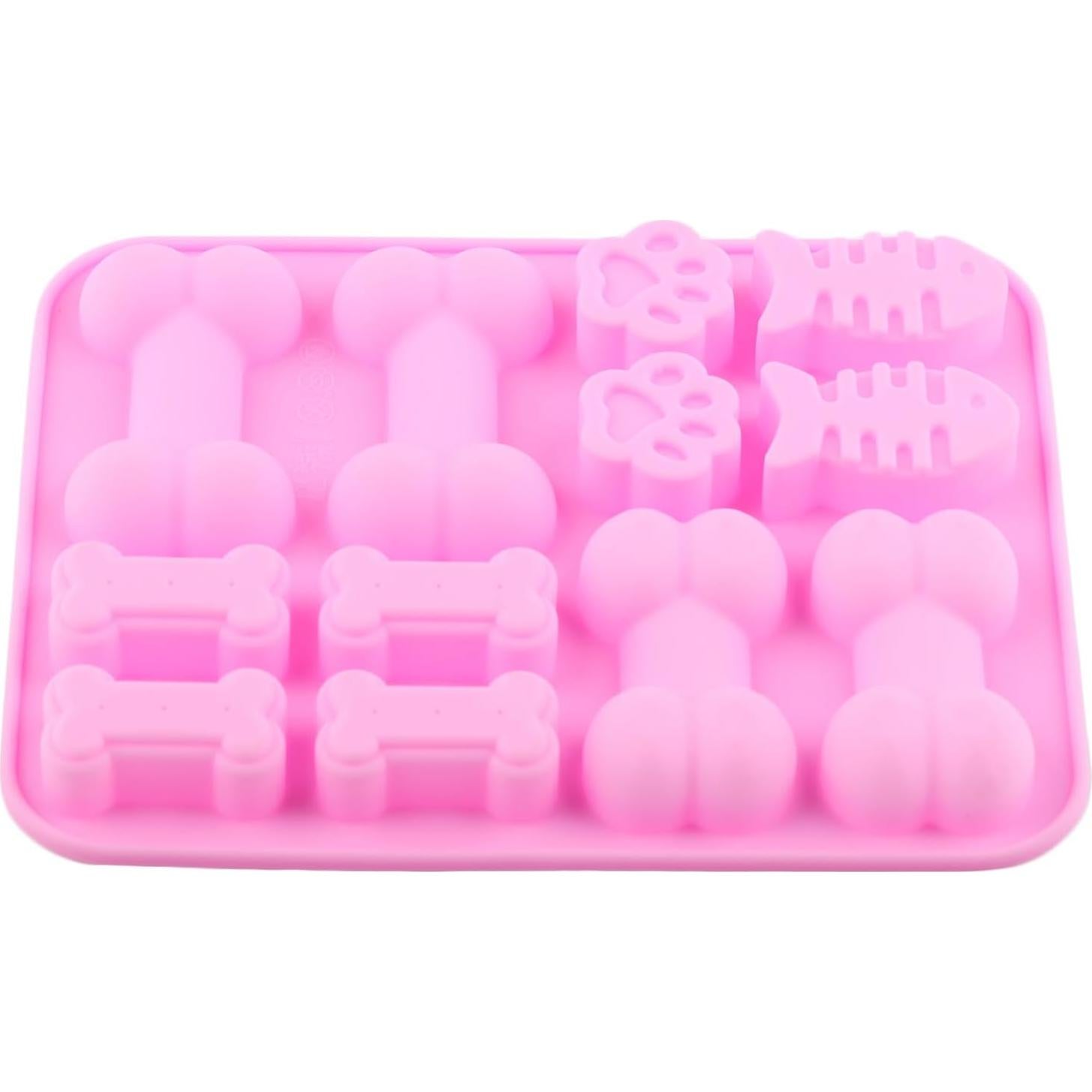 Molde de Silicona AIBOYA Huella de Perro y Gato Rosa 17.7x14.4cm