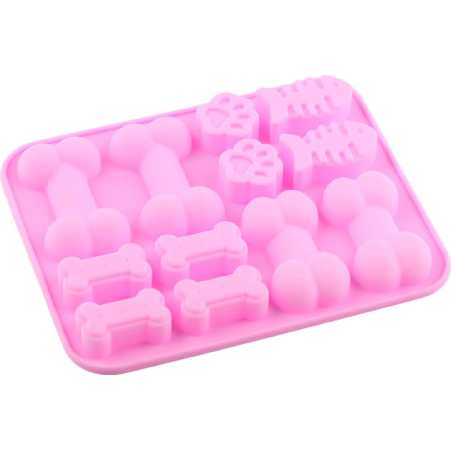 Molde de Silicona AIBOYA Huella de Perro y Gato Rosa 17.7x14.4cm