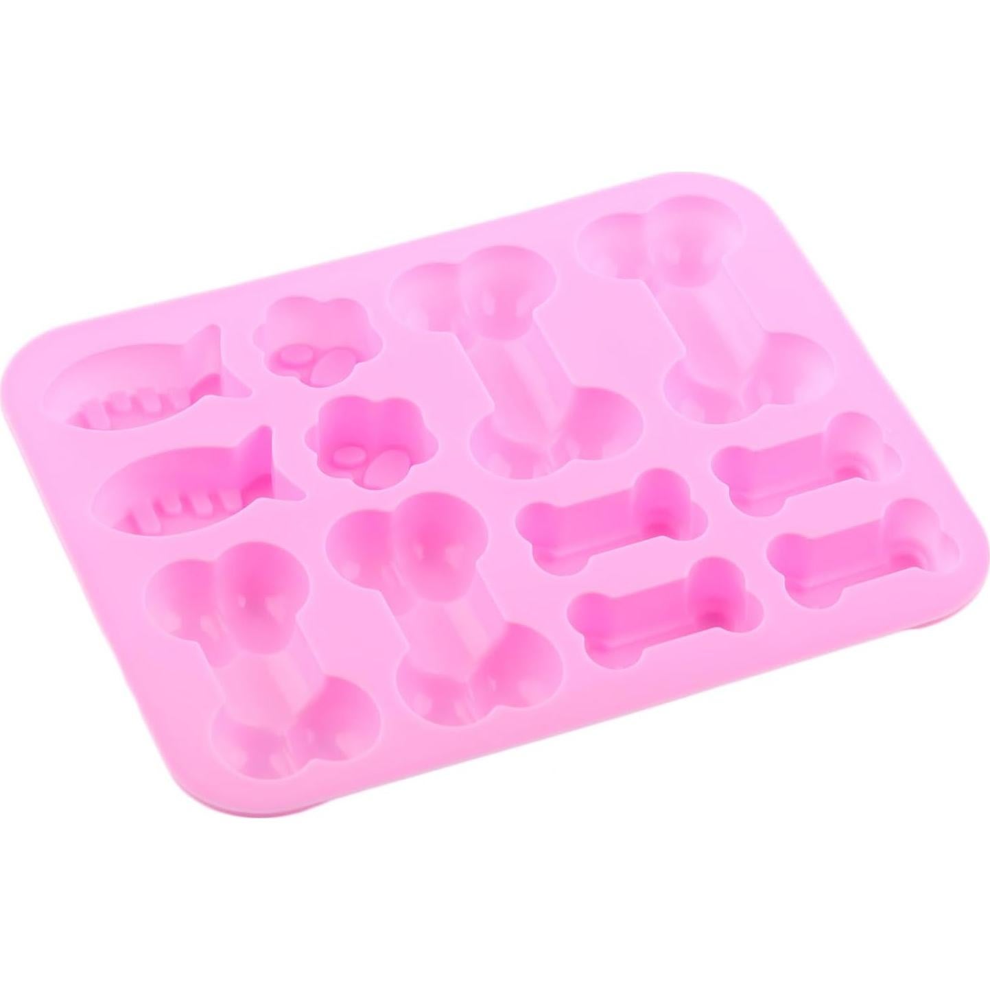 Molde de Silicona AIBOYA Huella de Perro y Gato Rosa 17.7x14.4cm