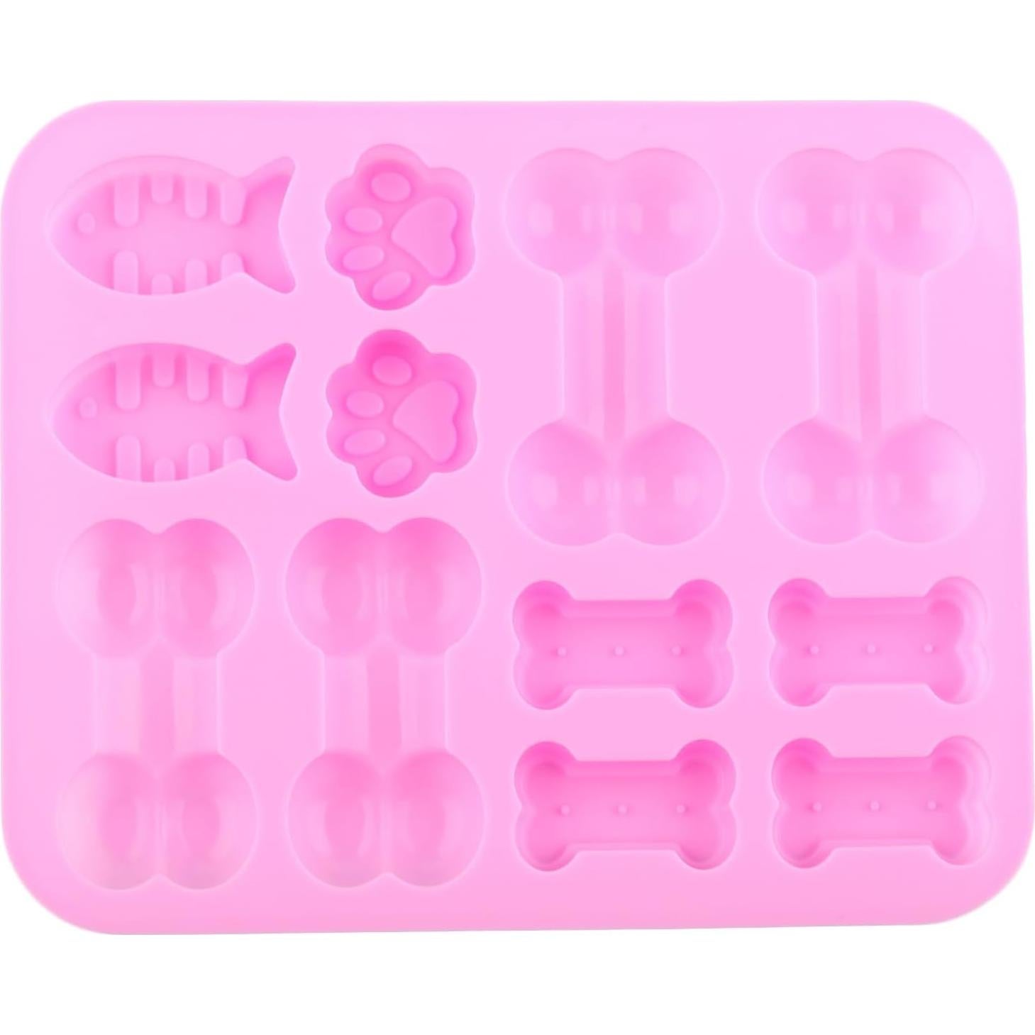 Molde de Silicona AIBOYA Huella de Perro y Gato Rosa 17.7x14.4cm