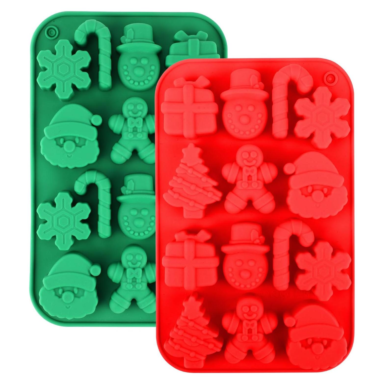 Moldes de Chocolate de Silicona Navidad XIHIRCD 2 Piezas 20.5x12.9cm