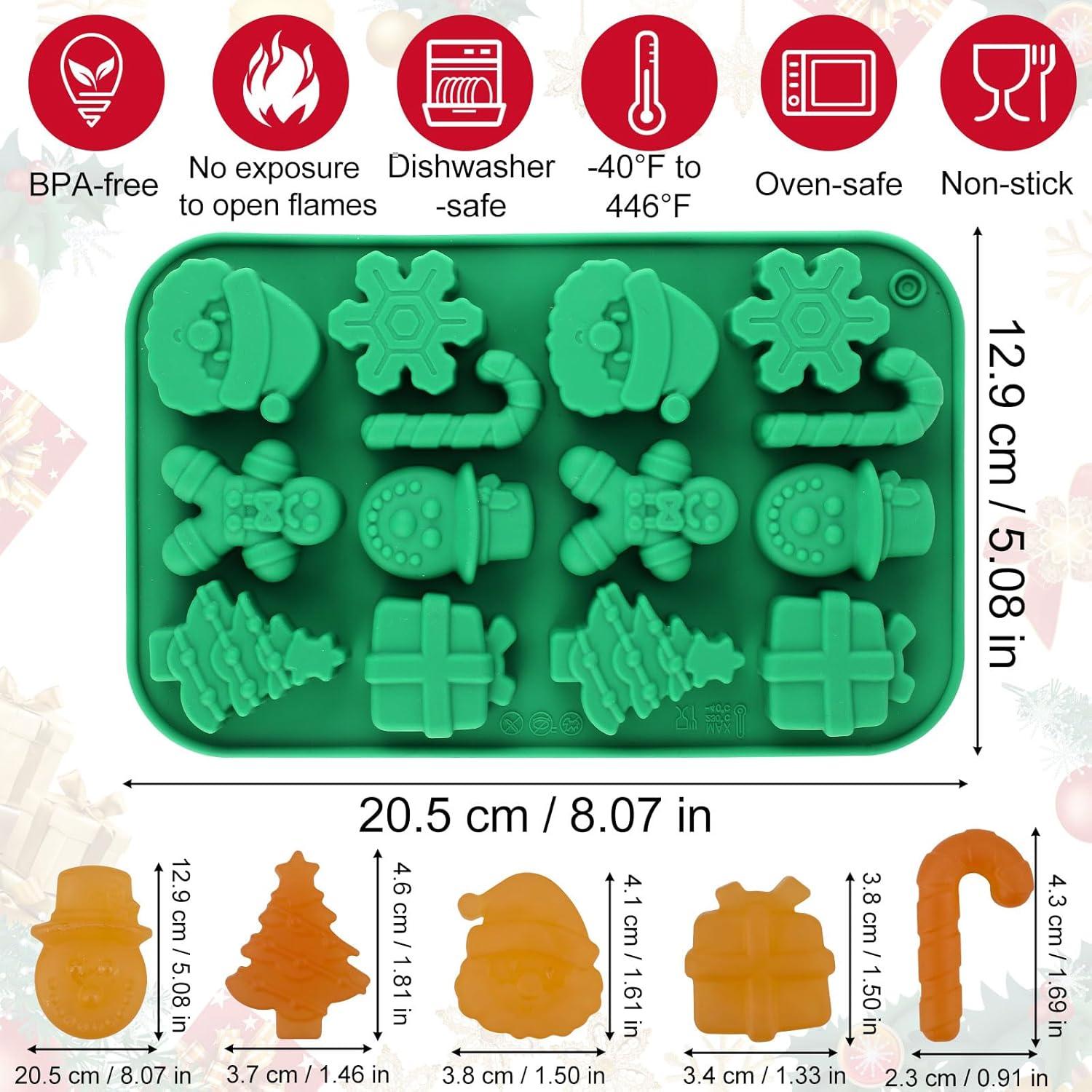 Moldes de Chocolate de Silicona Navidad XIHIRCD 2 Piezas 20.5x12.9cm