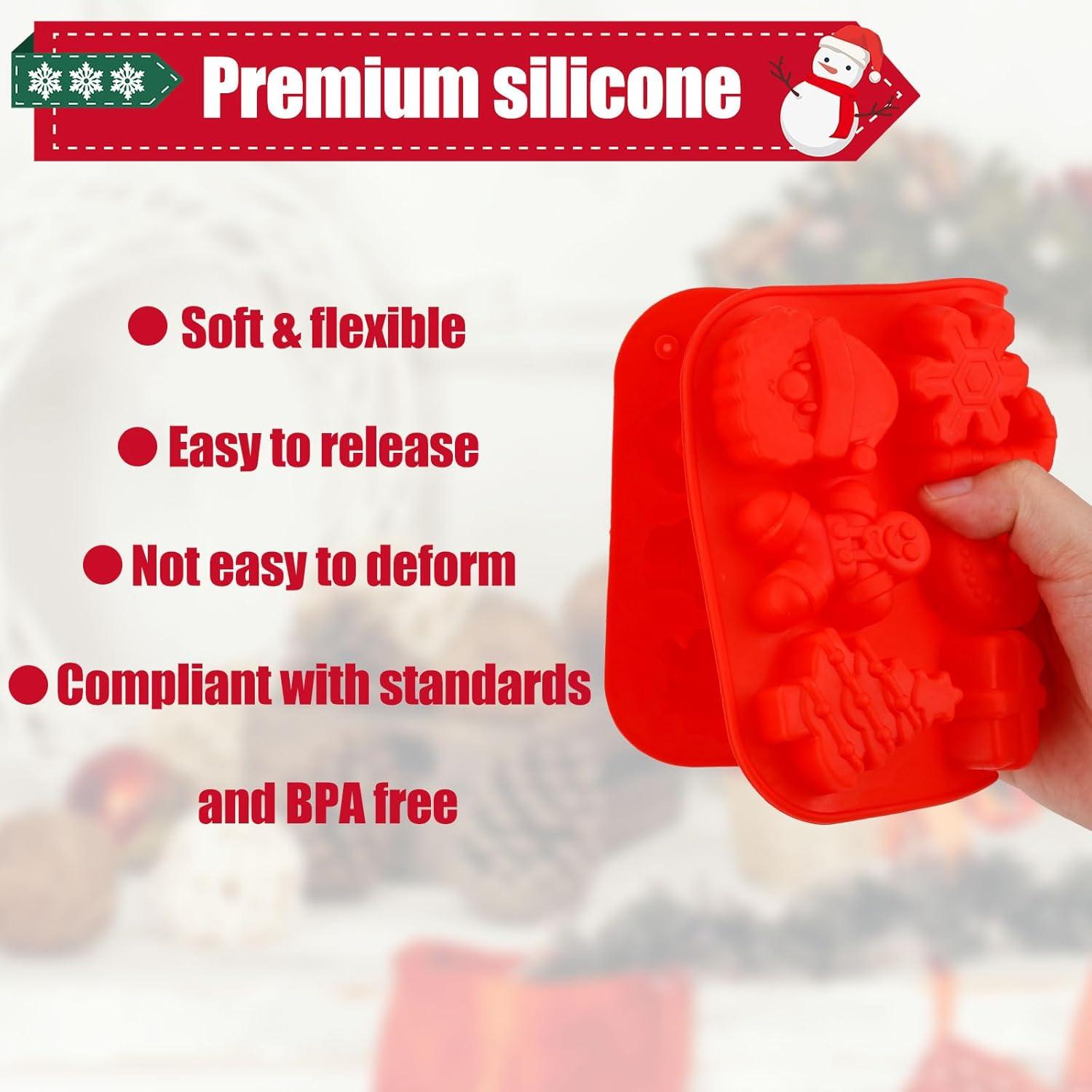 Moldes de Chocolate de Silicona Navidad XIHIRCD 2 Piezas 20.5x12.9cm