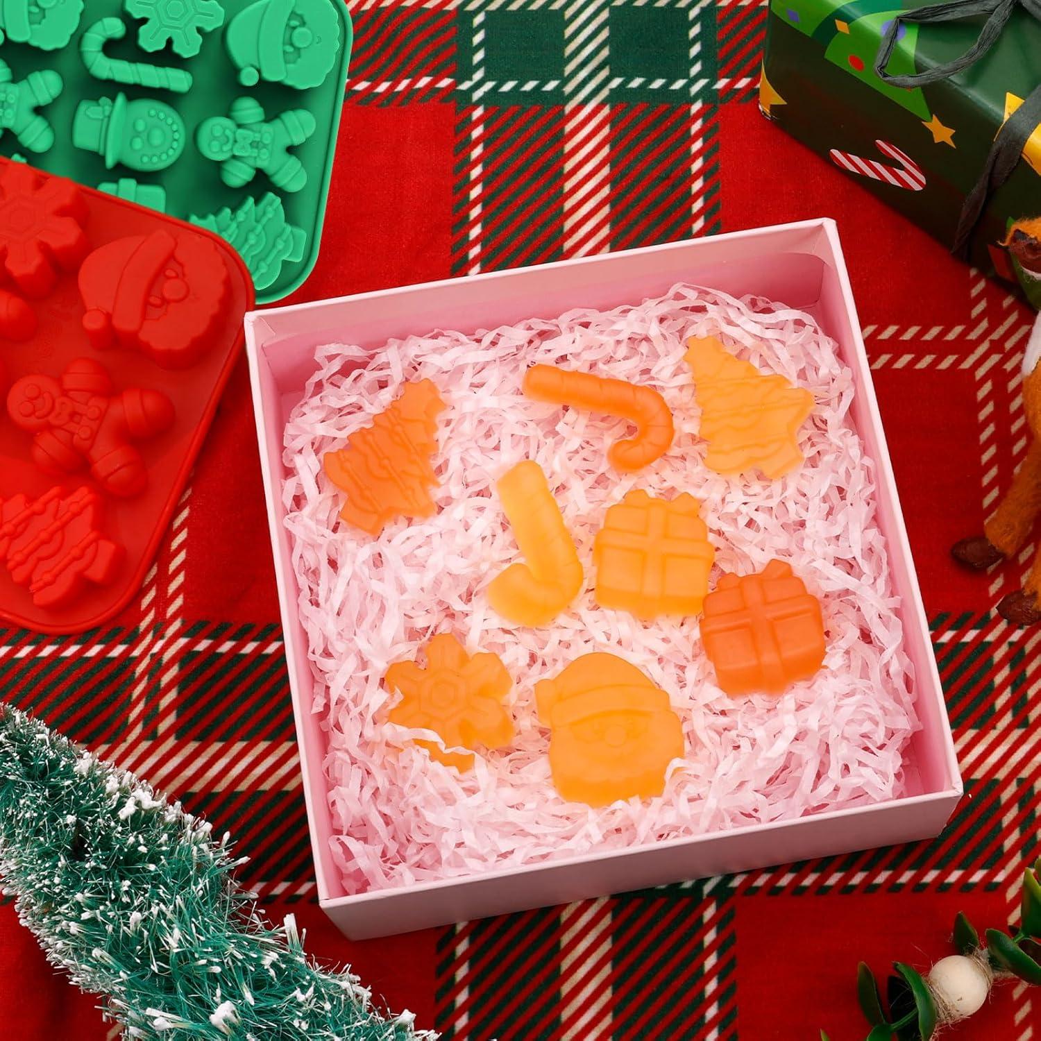 Moldes de Chocolate de Silicona Navidad XIHIRCD 2 Piezas 20.5x12.9cm