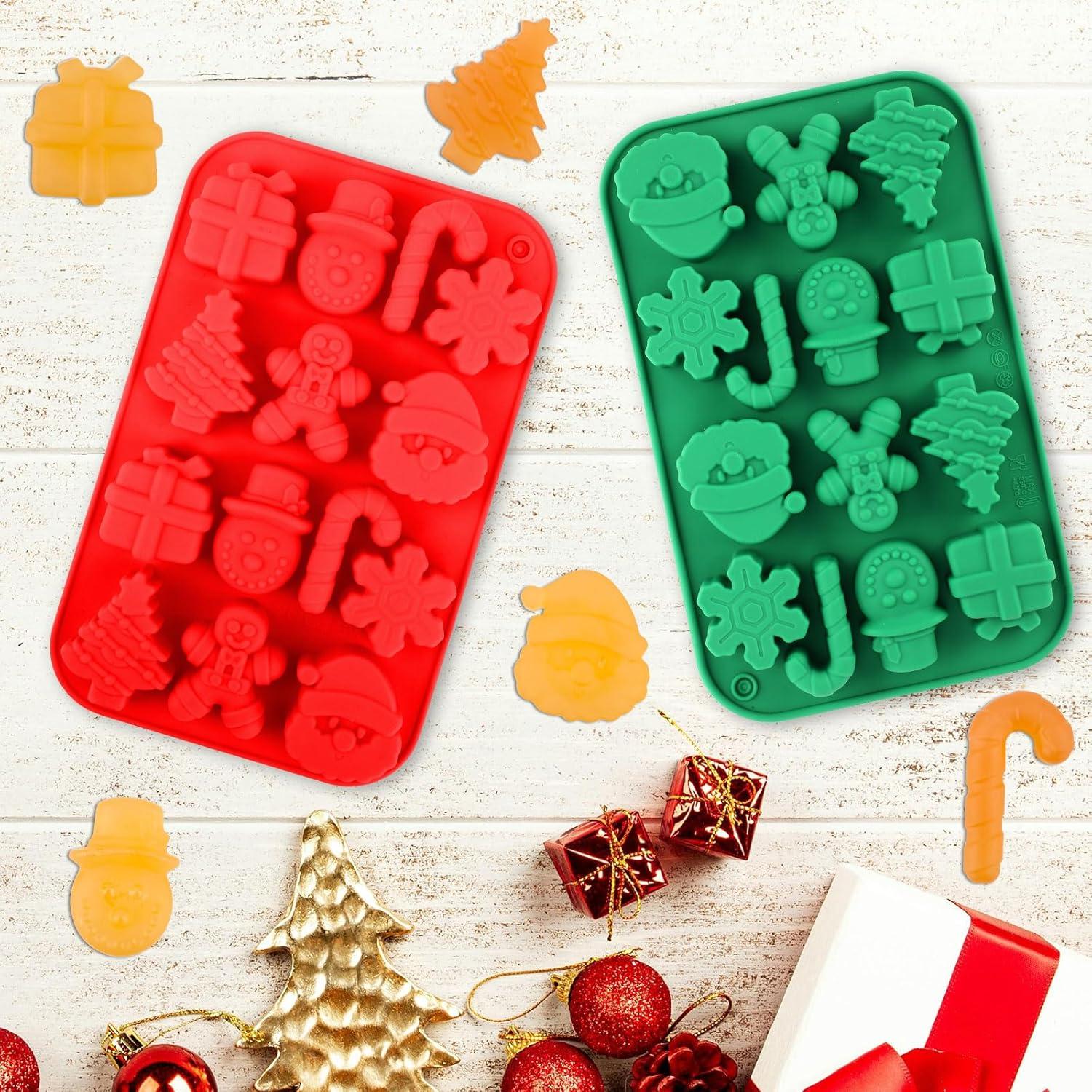 Moldes de Chocolate de Silicona Navidad XIHIRCD 2 Piezas 20.5x12.9cm