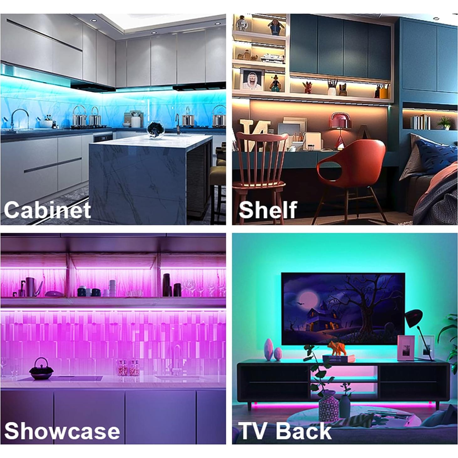 Luces LED RGB Maylit 3 Pcs 30 cm Bajo Gabinete Multicolor