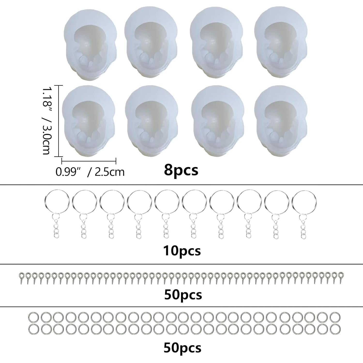 8 Moldes de Silicona Calavera Halloween YRIHJIXQ para Resina