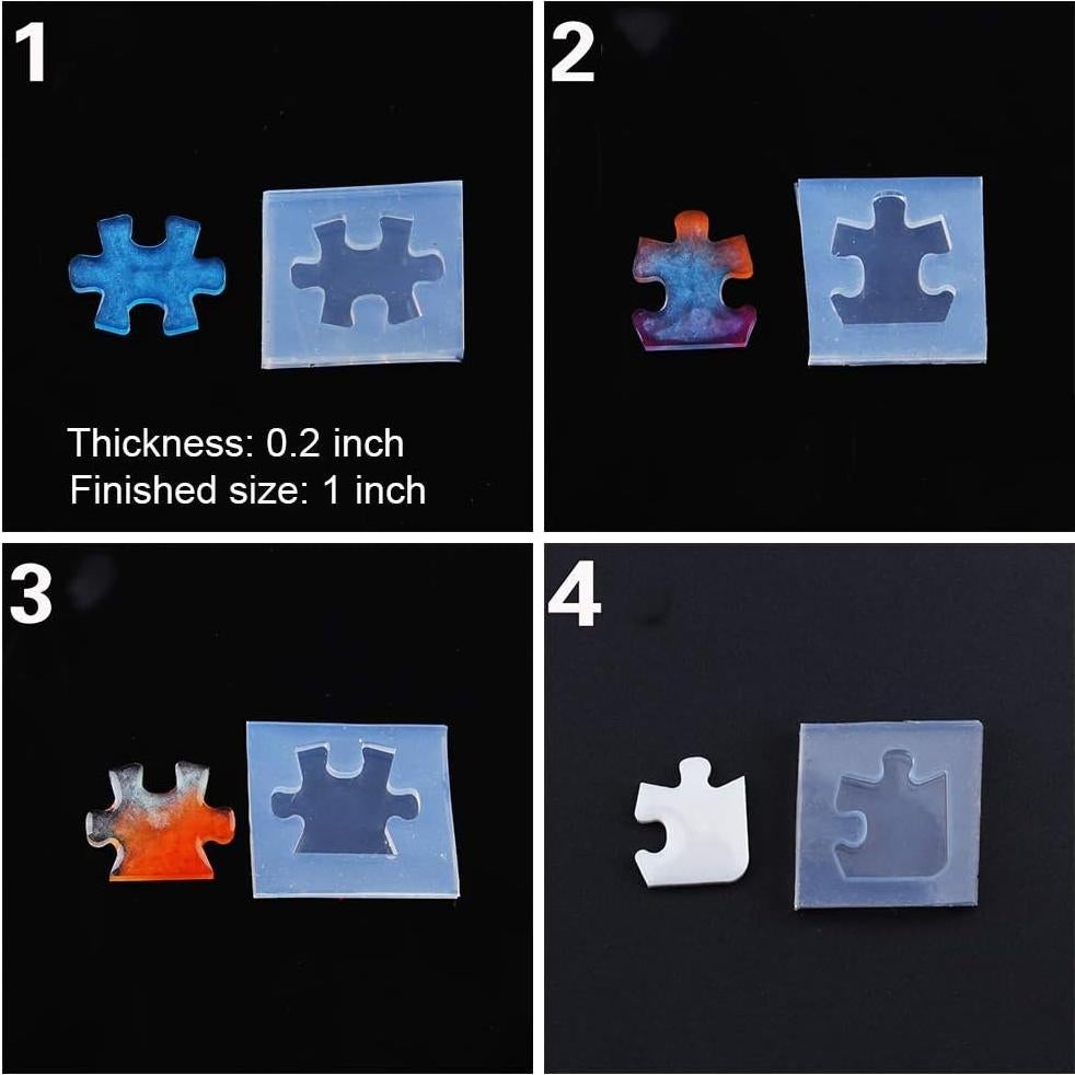 Moldes de Silicona para Joyería Fewo - 4 Piezas Rompecabezas