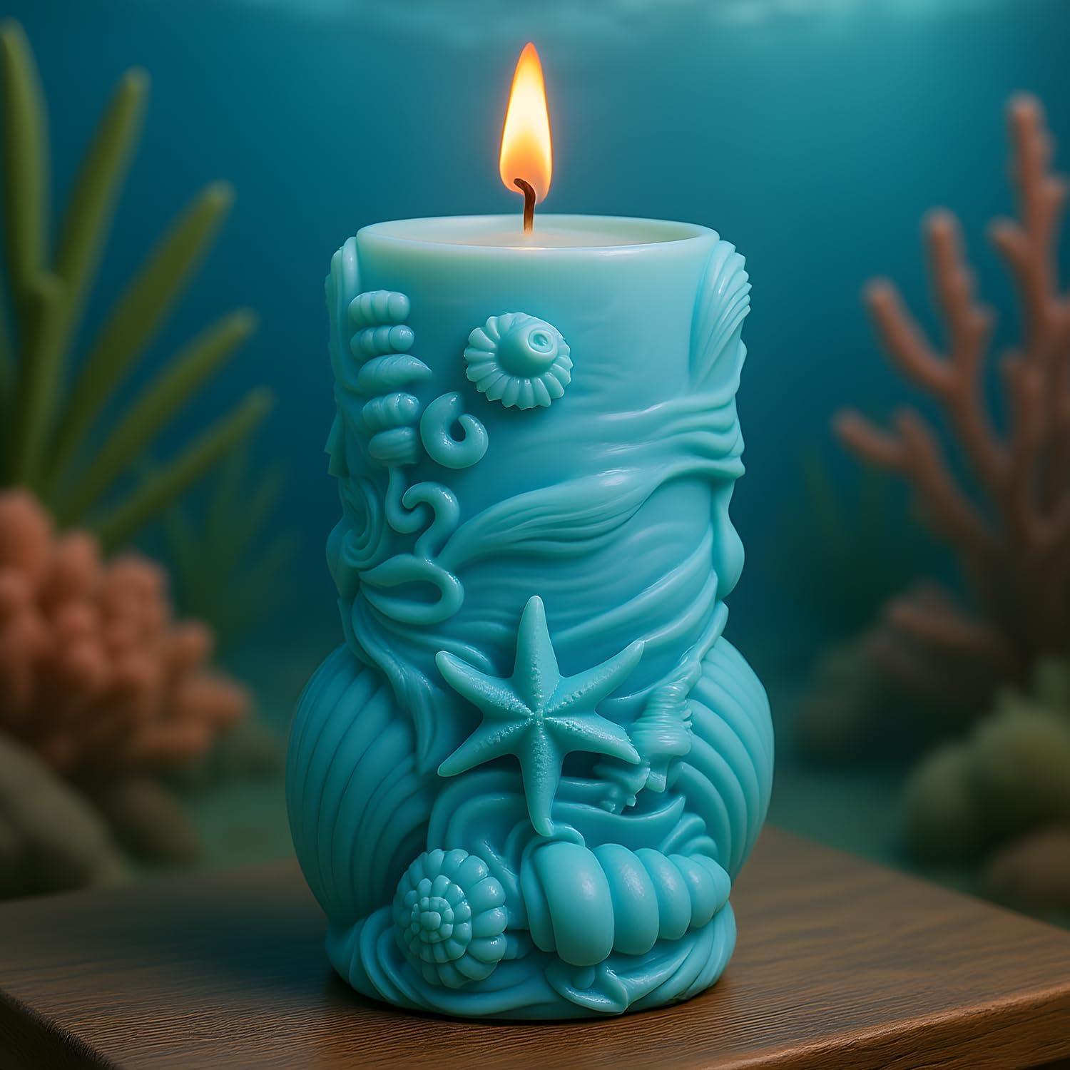 Molde de Vela de Silicona YANYONG Concha Marina 9.19x5cm