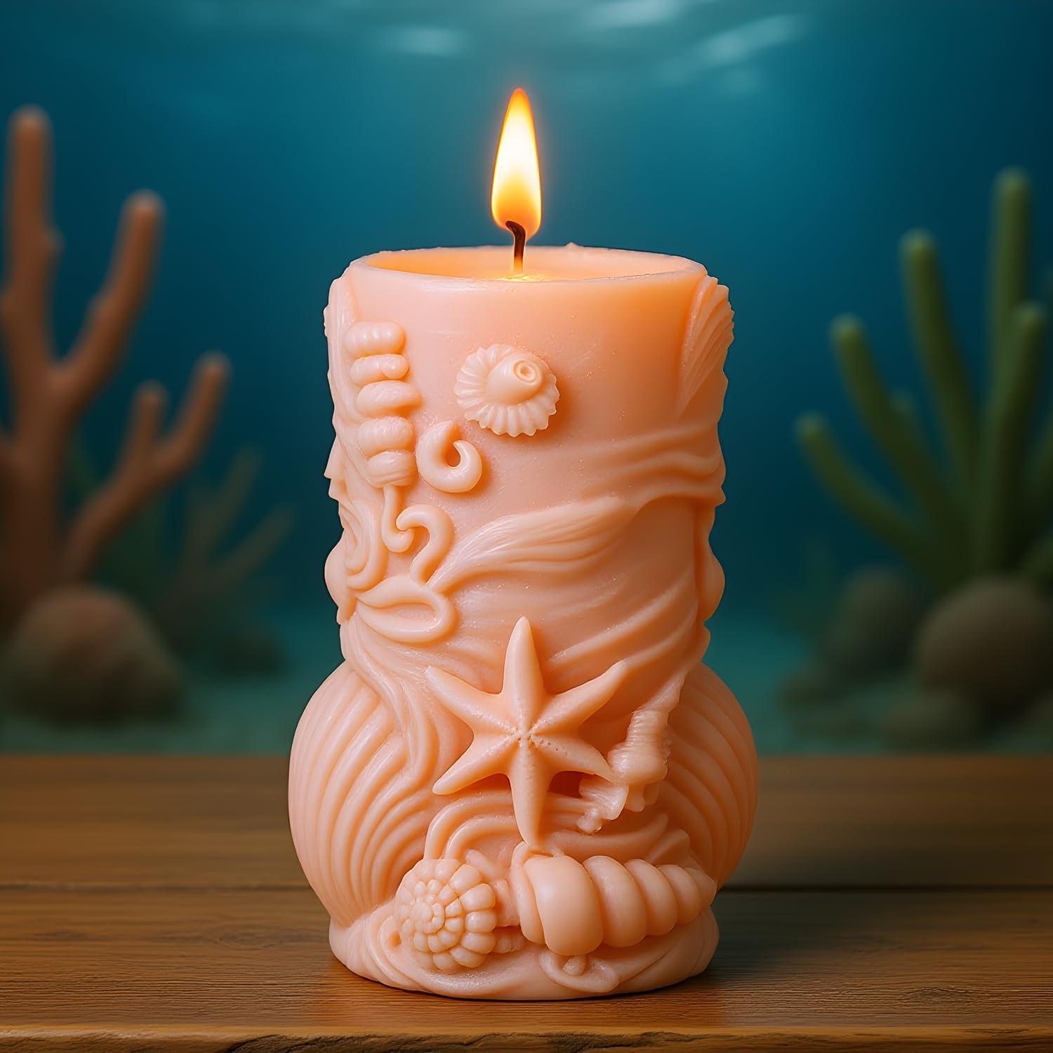 Molde de Vela de Silicona YANYONG Concha Marina 9.19x5cm