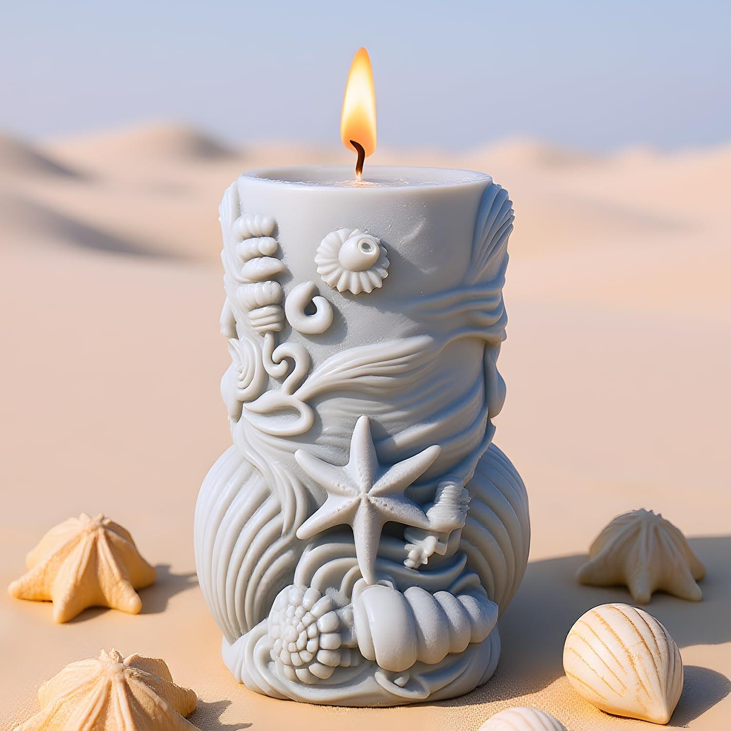 Molde de Vela de Silicona YANYONG Concha Marina 9.19x5cm