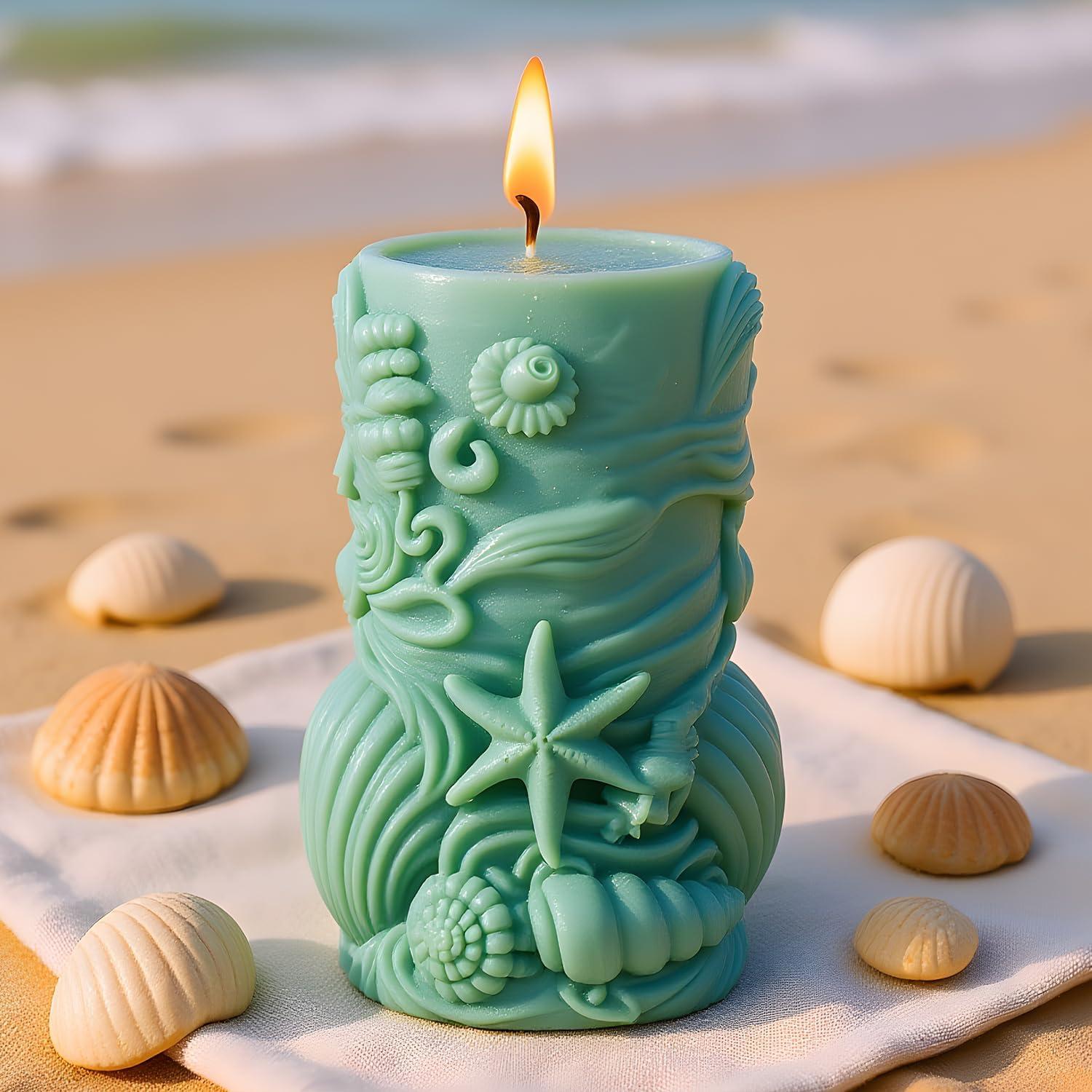 Molde de Vela de Silicona YANYONG Concha Marina 9.19x5cm