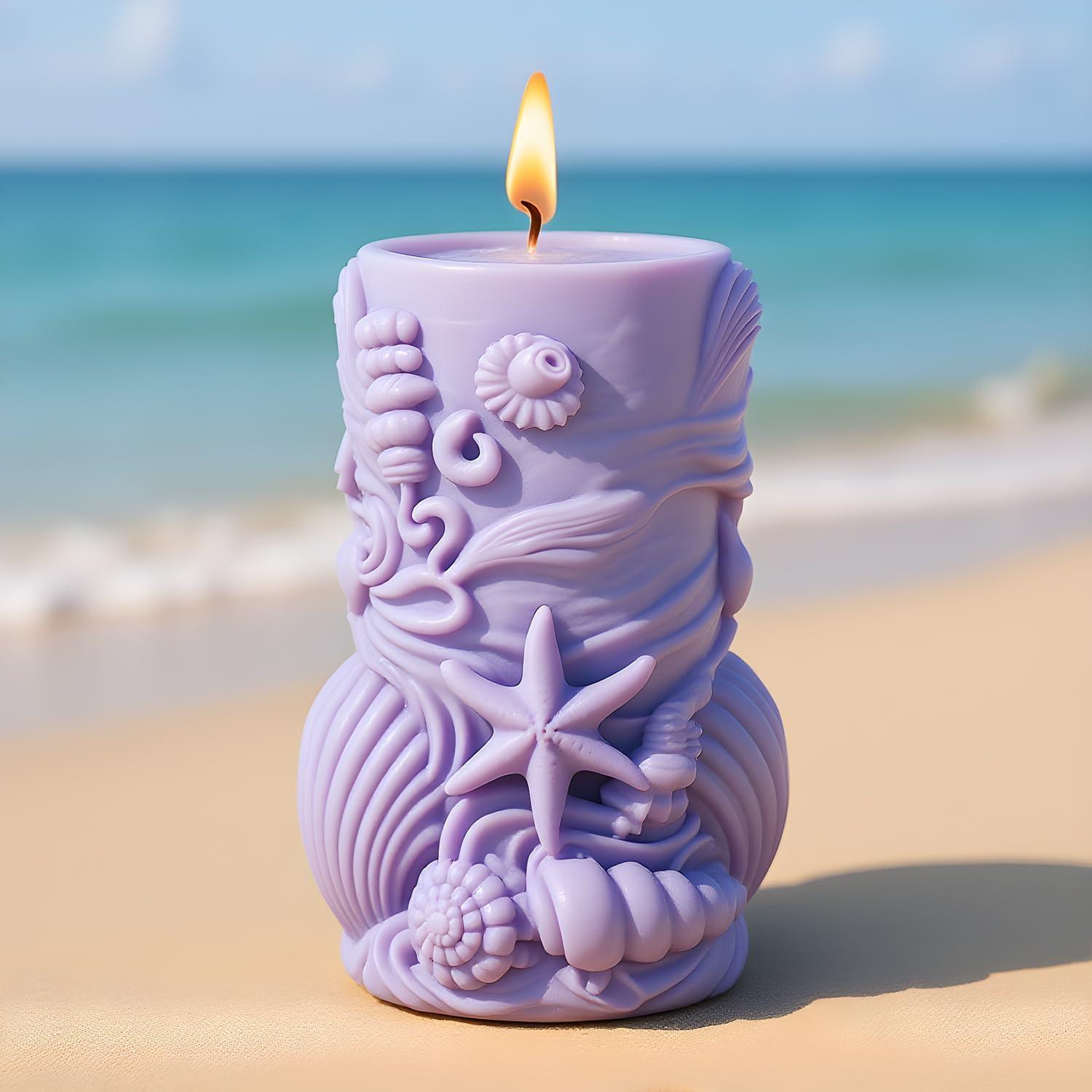 Molde de Vela de Silicona YANYONG Concha Marina 9.19x5cm