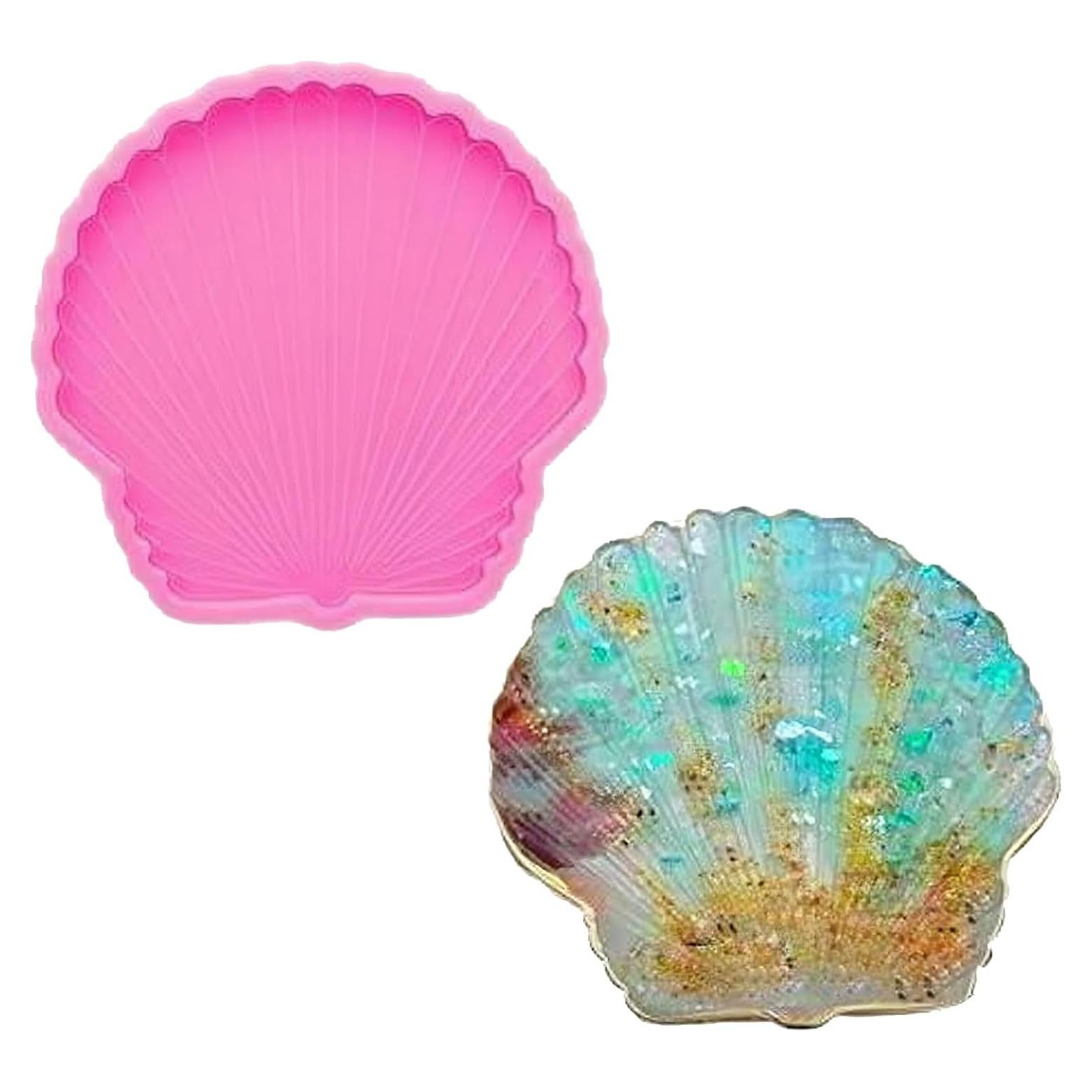 Molde de Posavasos de Silicona Reina Brillante - Forma de Concha