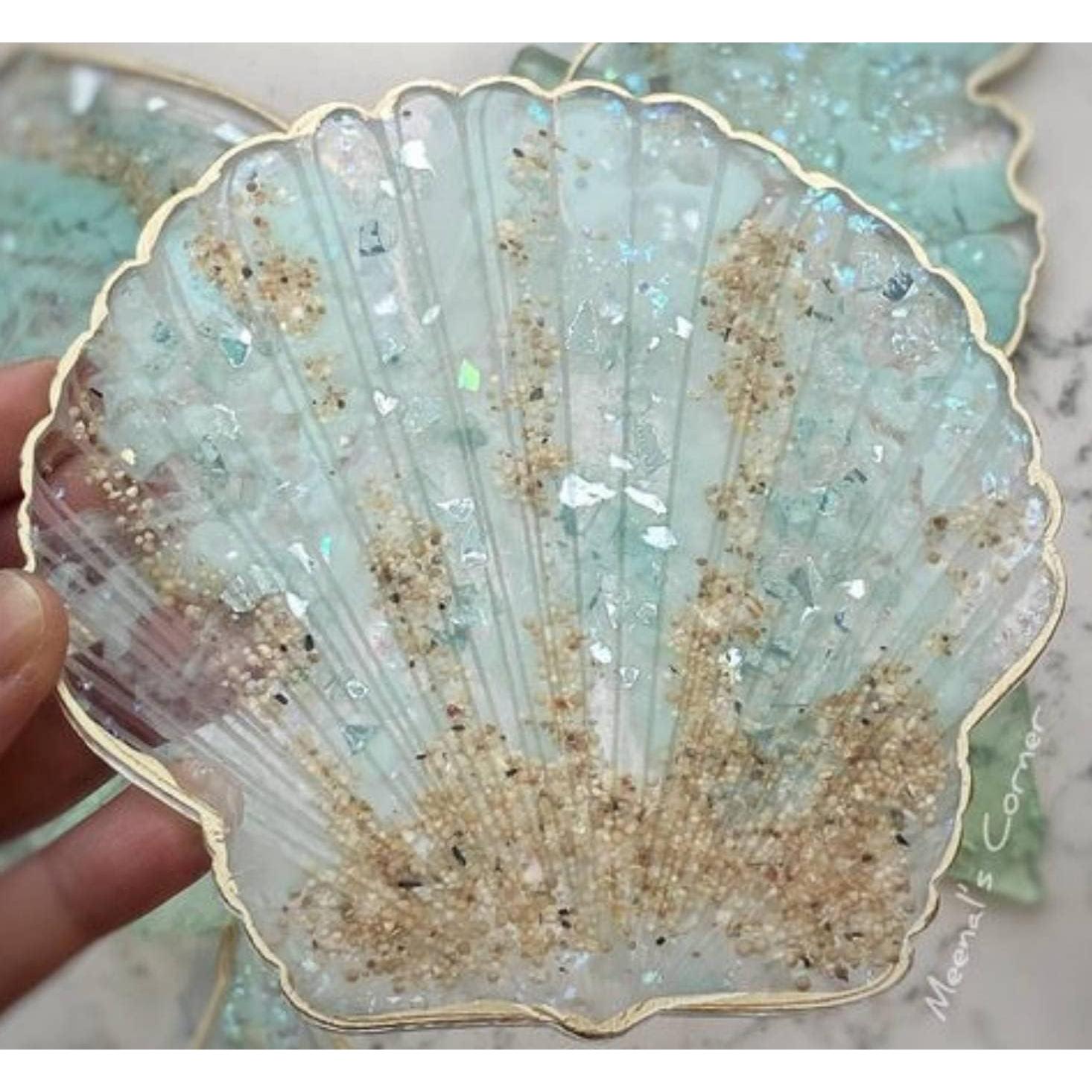 Molde de Posavasos de Silicona Reina Brillante - Forma de Concha