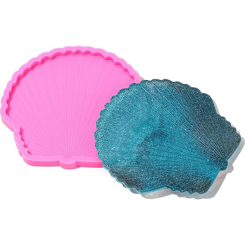 Molde de Posavasos de Silicona Reina Brillante - Forma de Concha