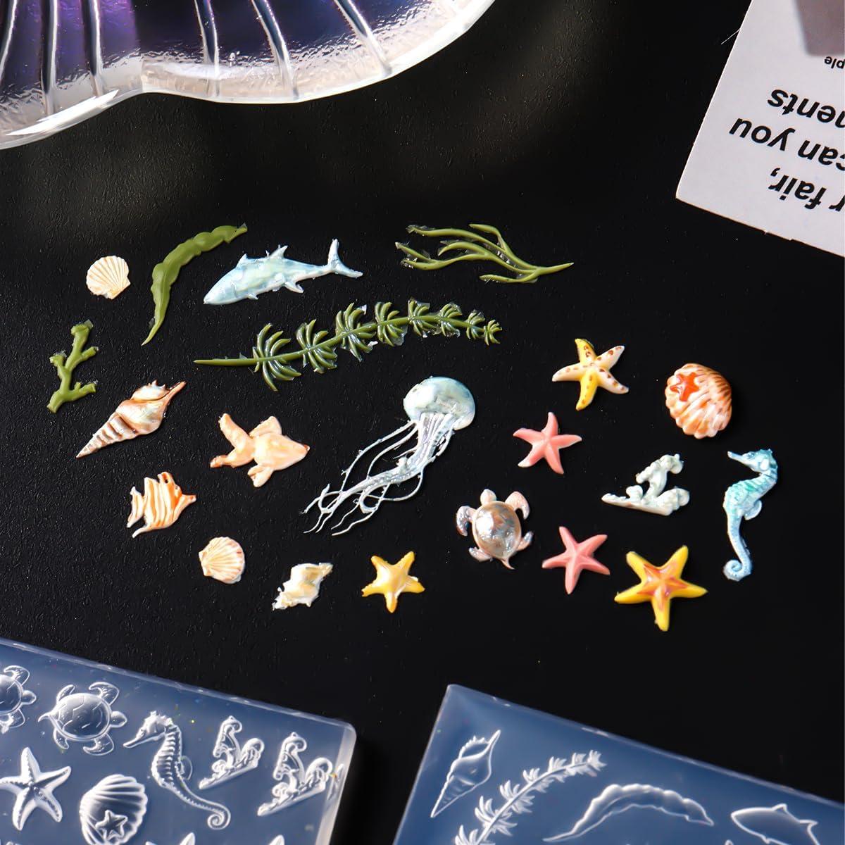 Moldes de Uñas de Silicona SUTOZMIWE Oceánico 2Pcs 3D