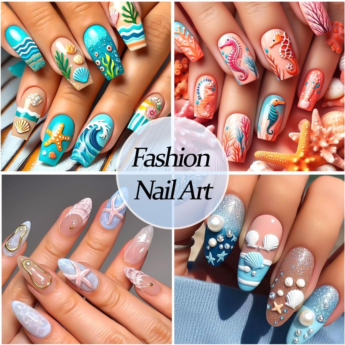 Moldes de Uñas de Silicona SUTOZMIWE Oceánico 2Pcs 3D