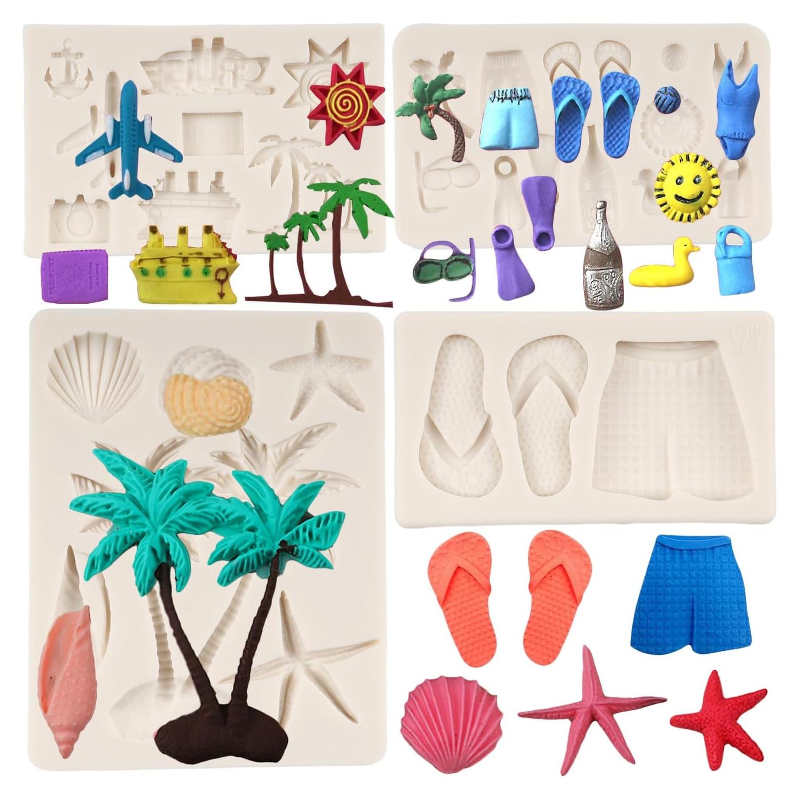 Moldes de Fondant de Silicona FCKEMLDS - Playa Hawaiana 4 Pcs